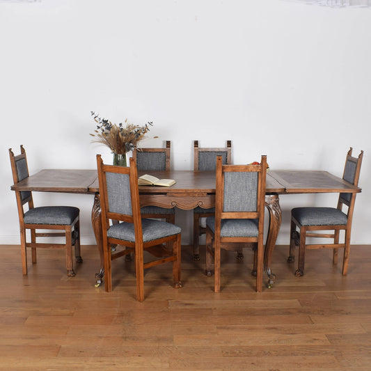 French Louis XV Style Dining Table with Six Chairs