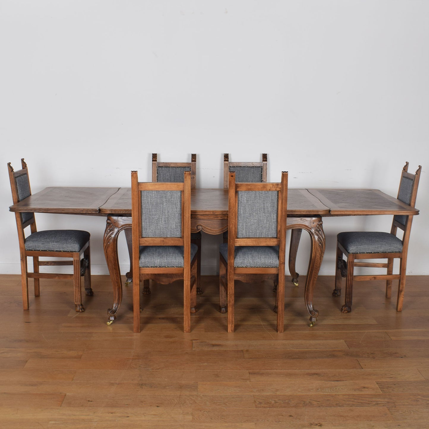 French Louis XV Style Dining Table with Six Chairs