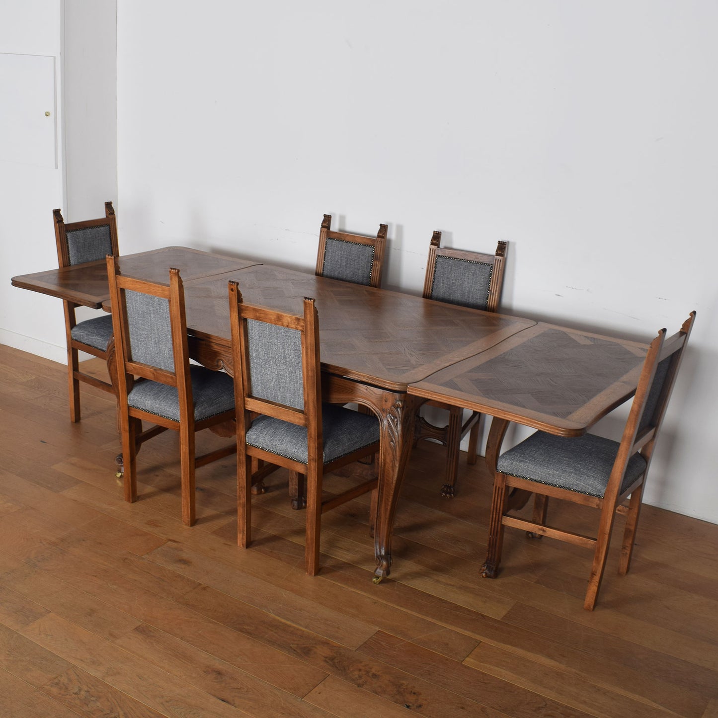 French Louis XV Style Dining Table with Six Chairs