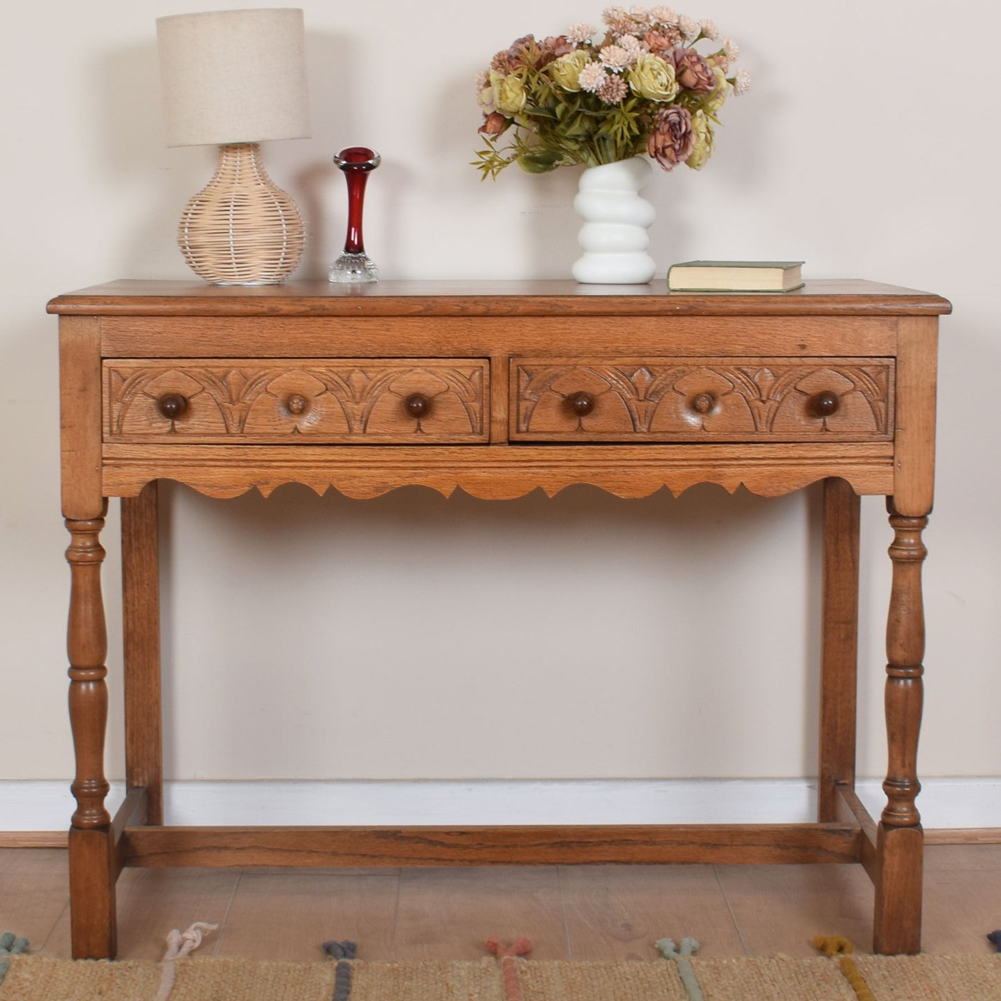 Vintage Oak Console Table