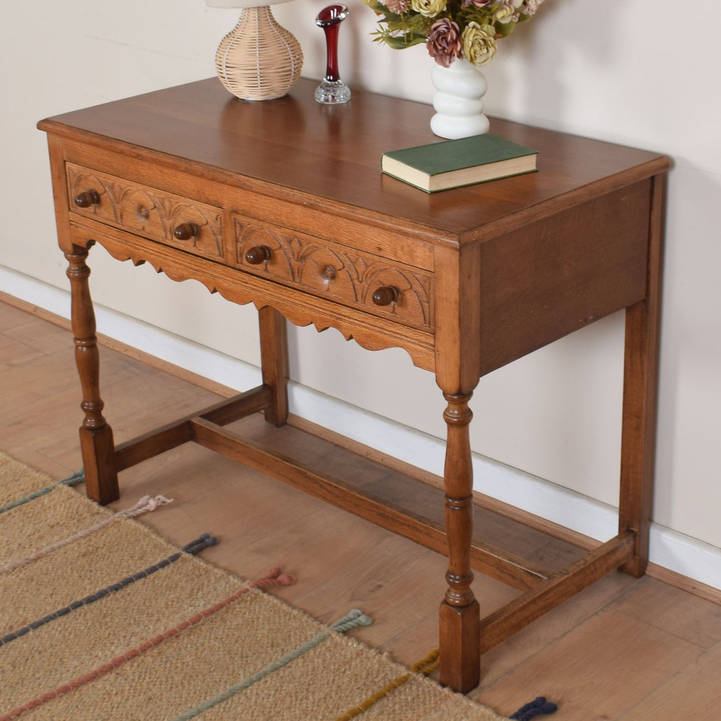 Vintage Oak Console Table