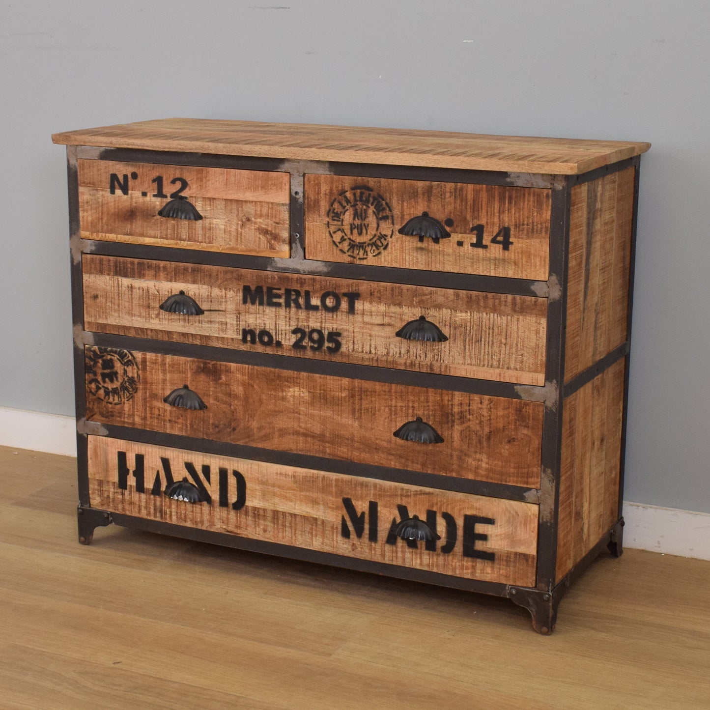 Mango and Iron Chest of Drawers