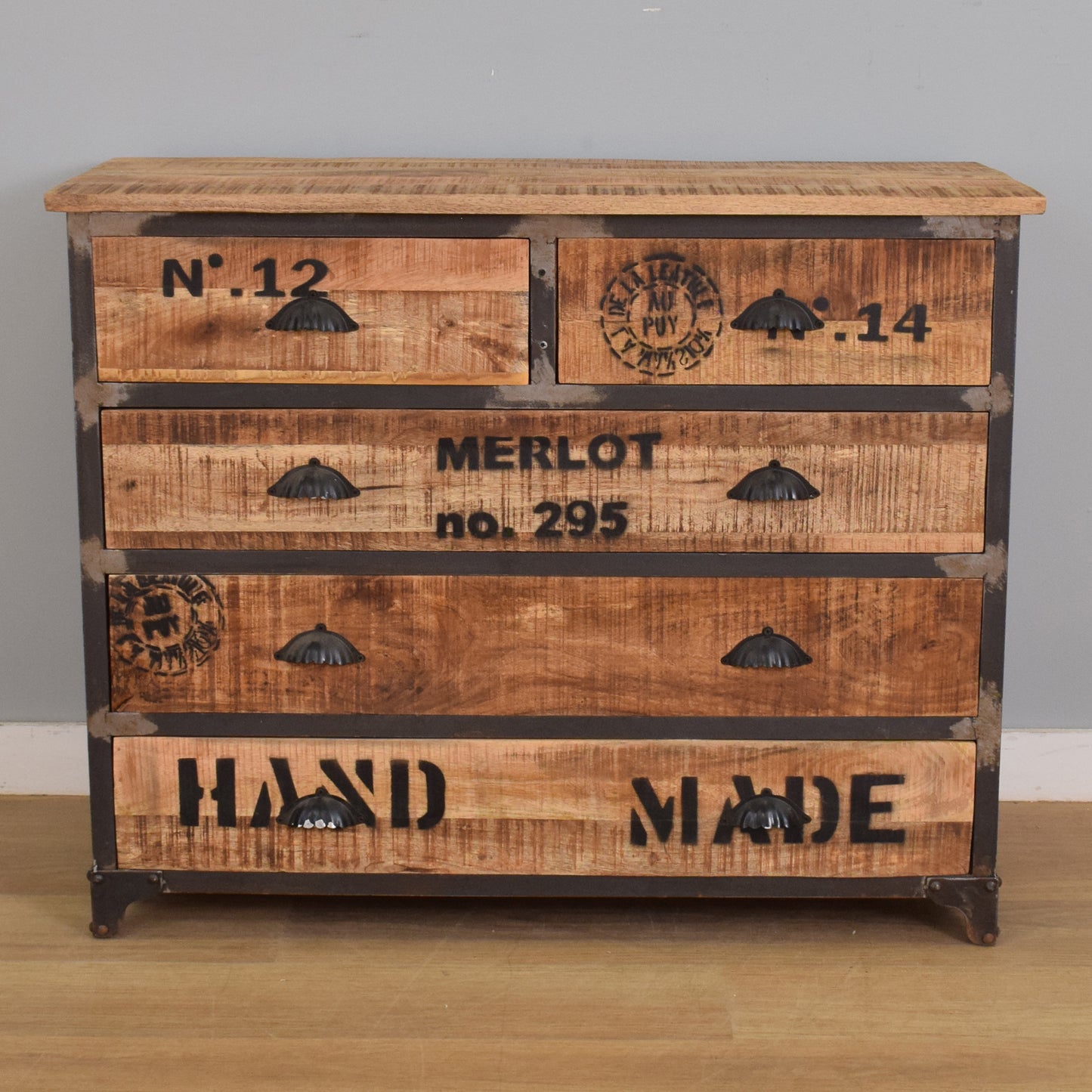 Mango and Iron Chest of Drawers