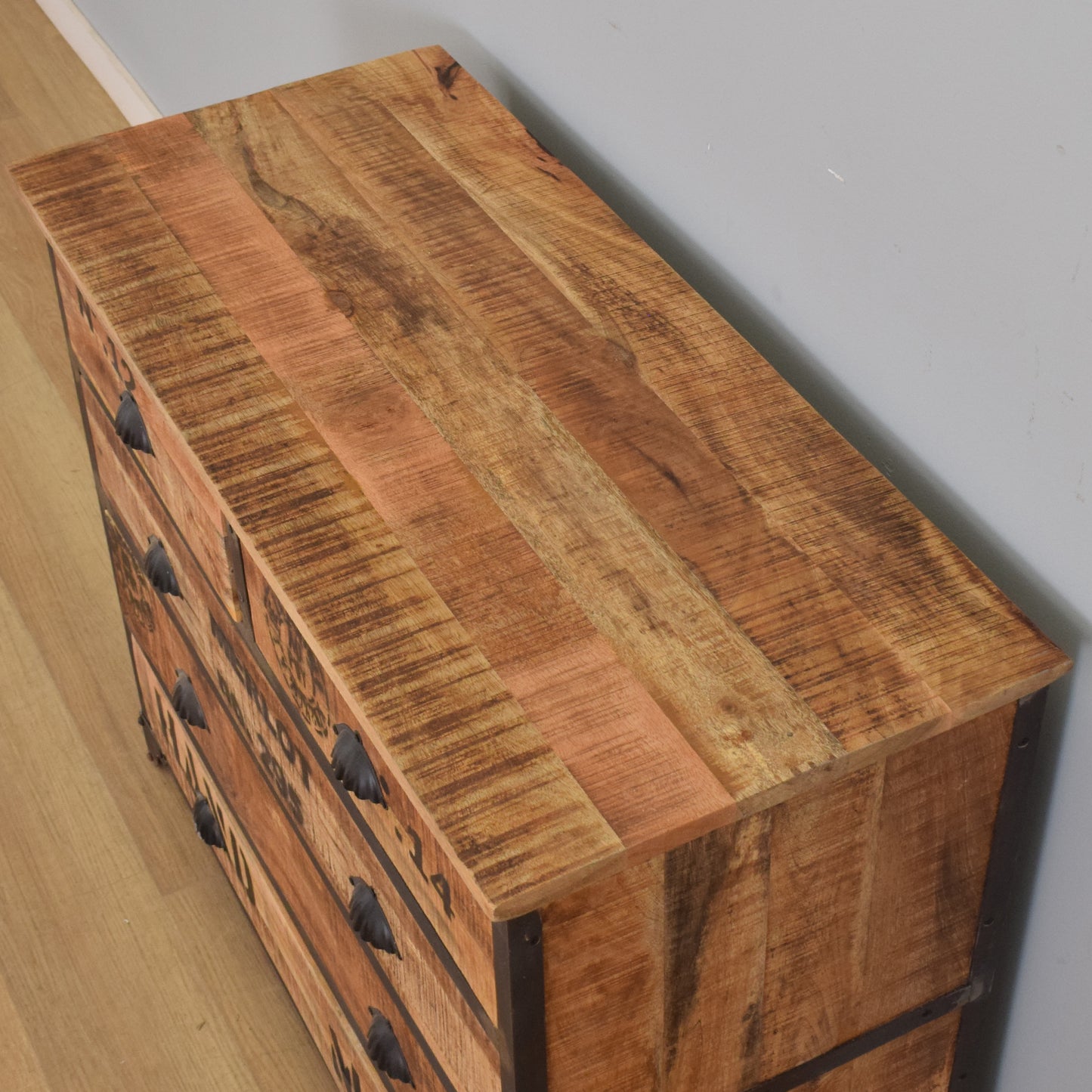 Mango and Iron Chest of Drawers