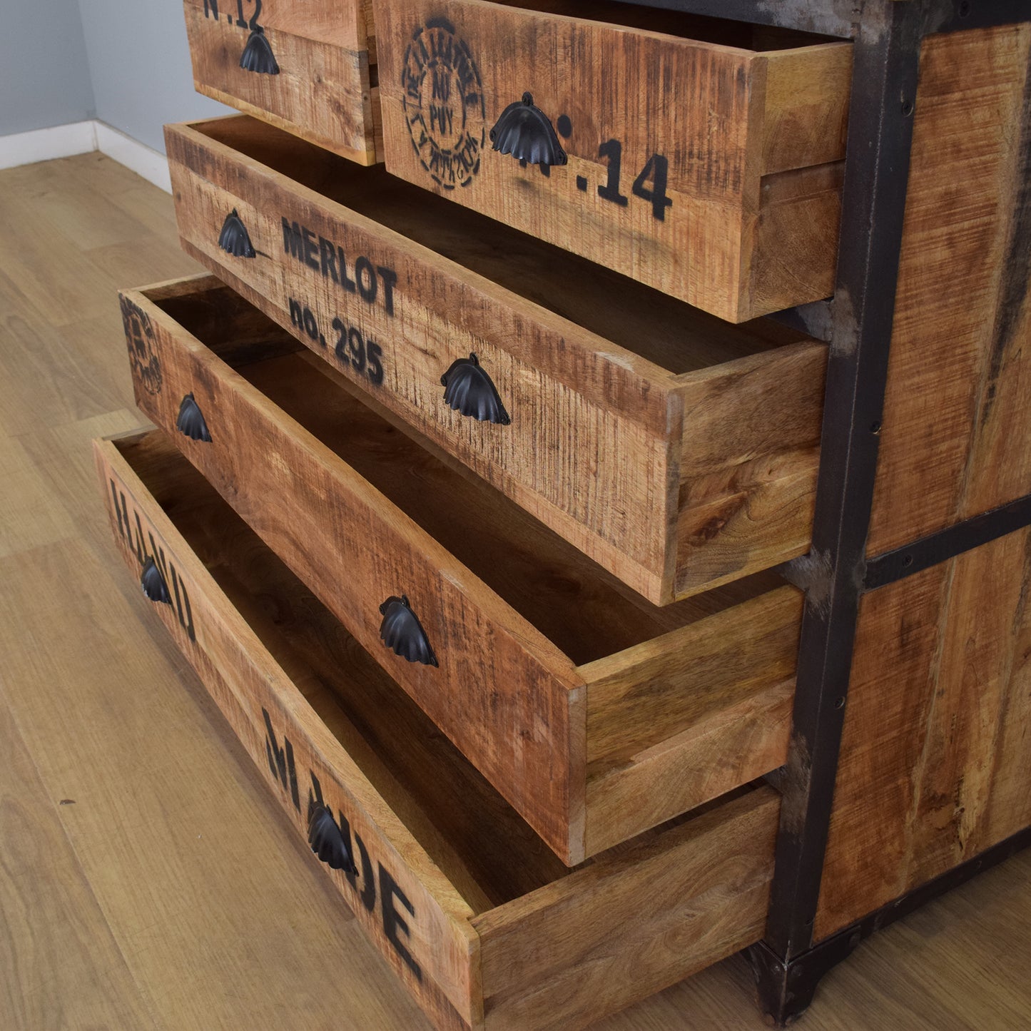 Mango and Iron Chest of Drawers