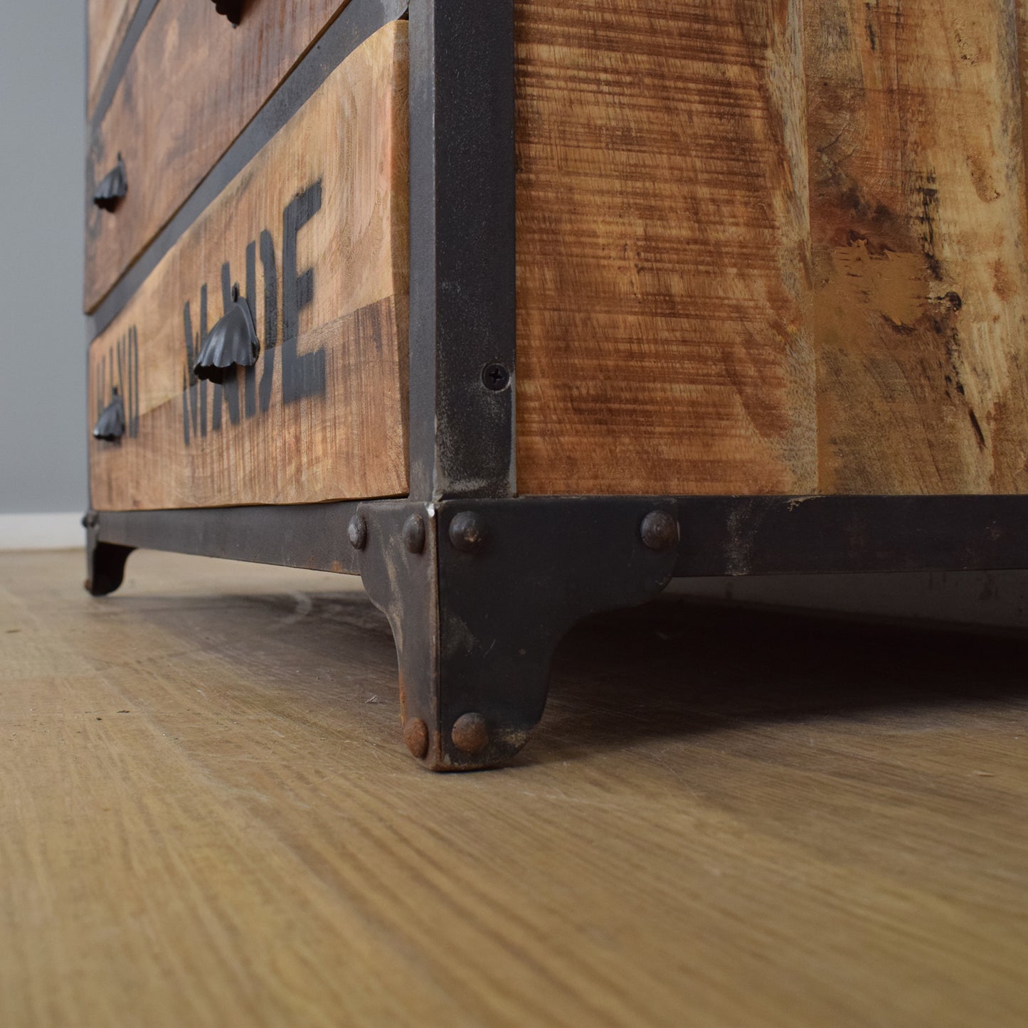 Mango and Iron Chest of Drawers