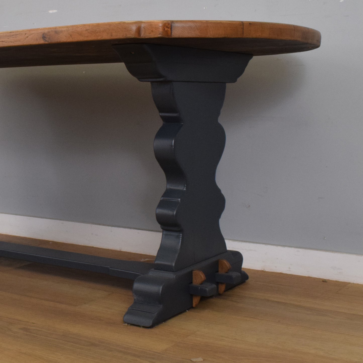 Painted Oak Table and Four Chairs