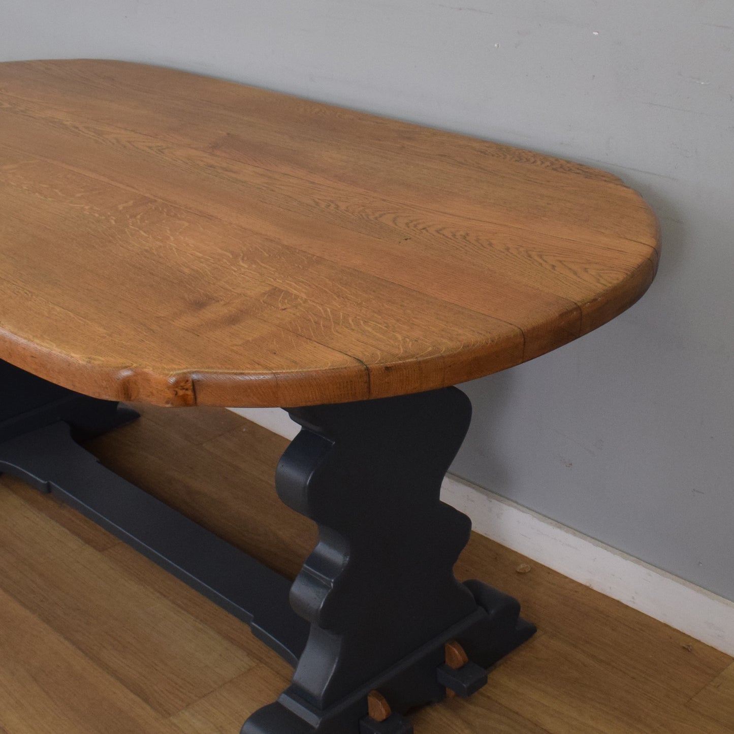 Painted Oak Table and Four Chairs