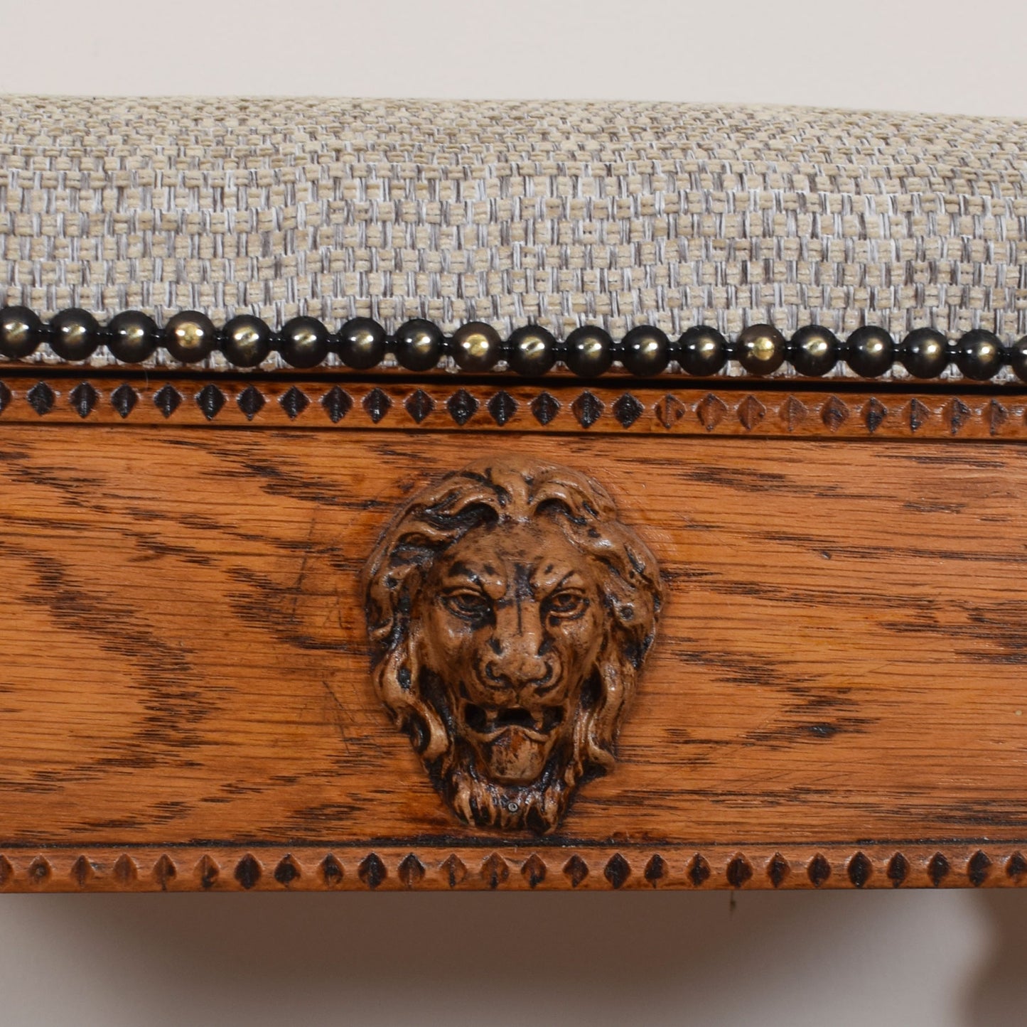 Oak Upholstered Footstool