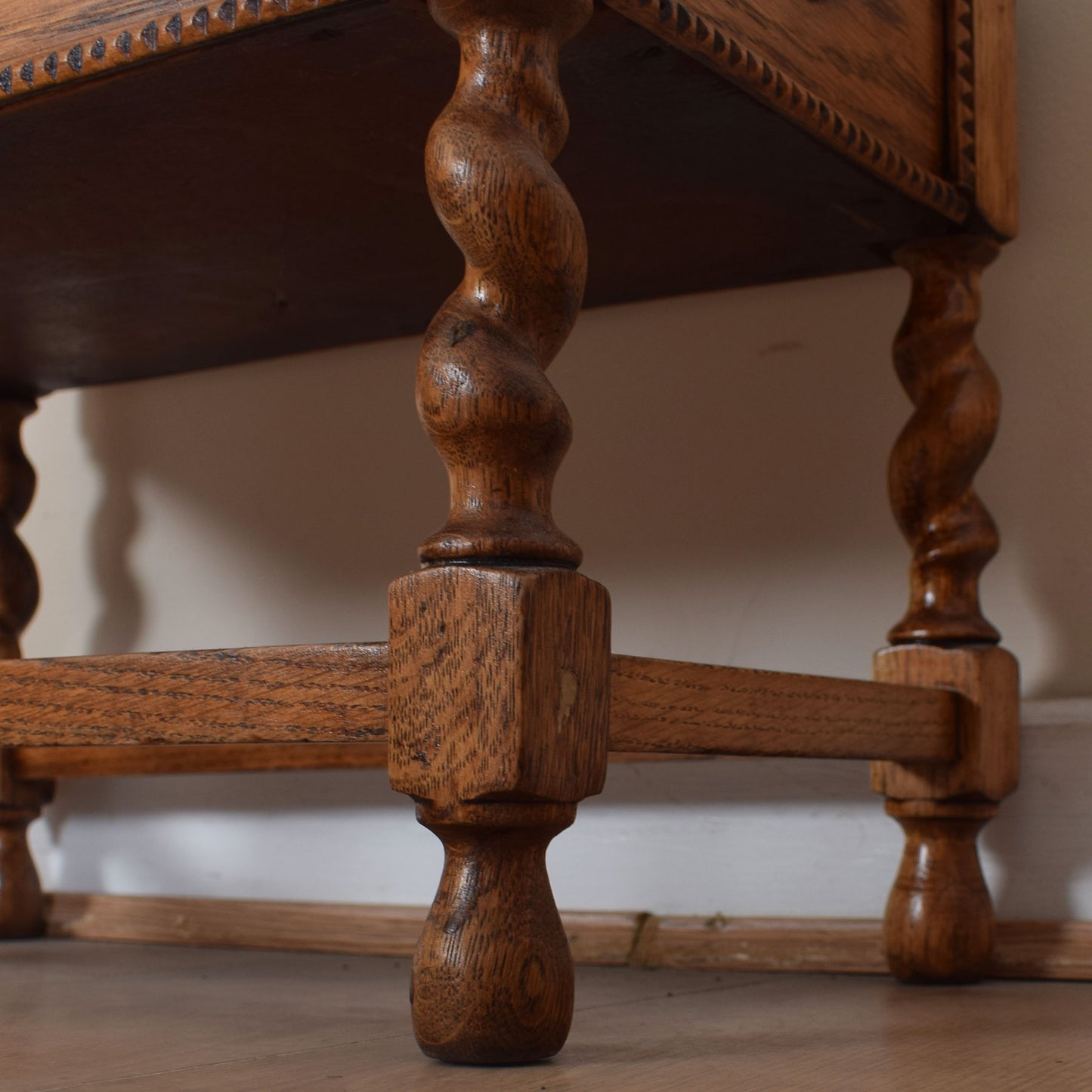 Oak Upholstered Footstool