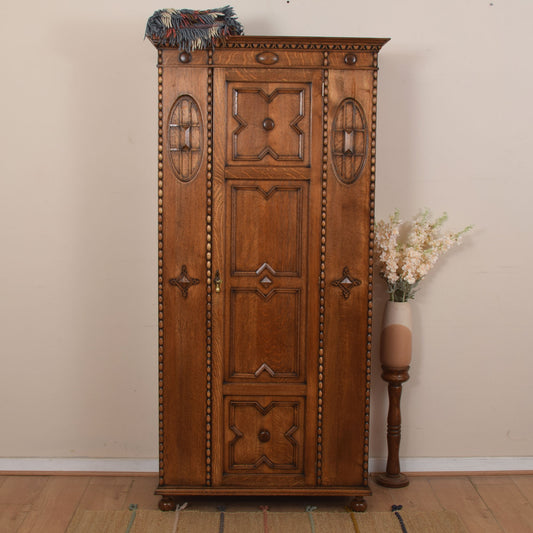 Vintage Solid Oak Hallrobe