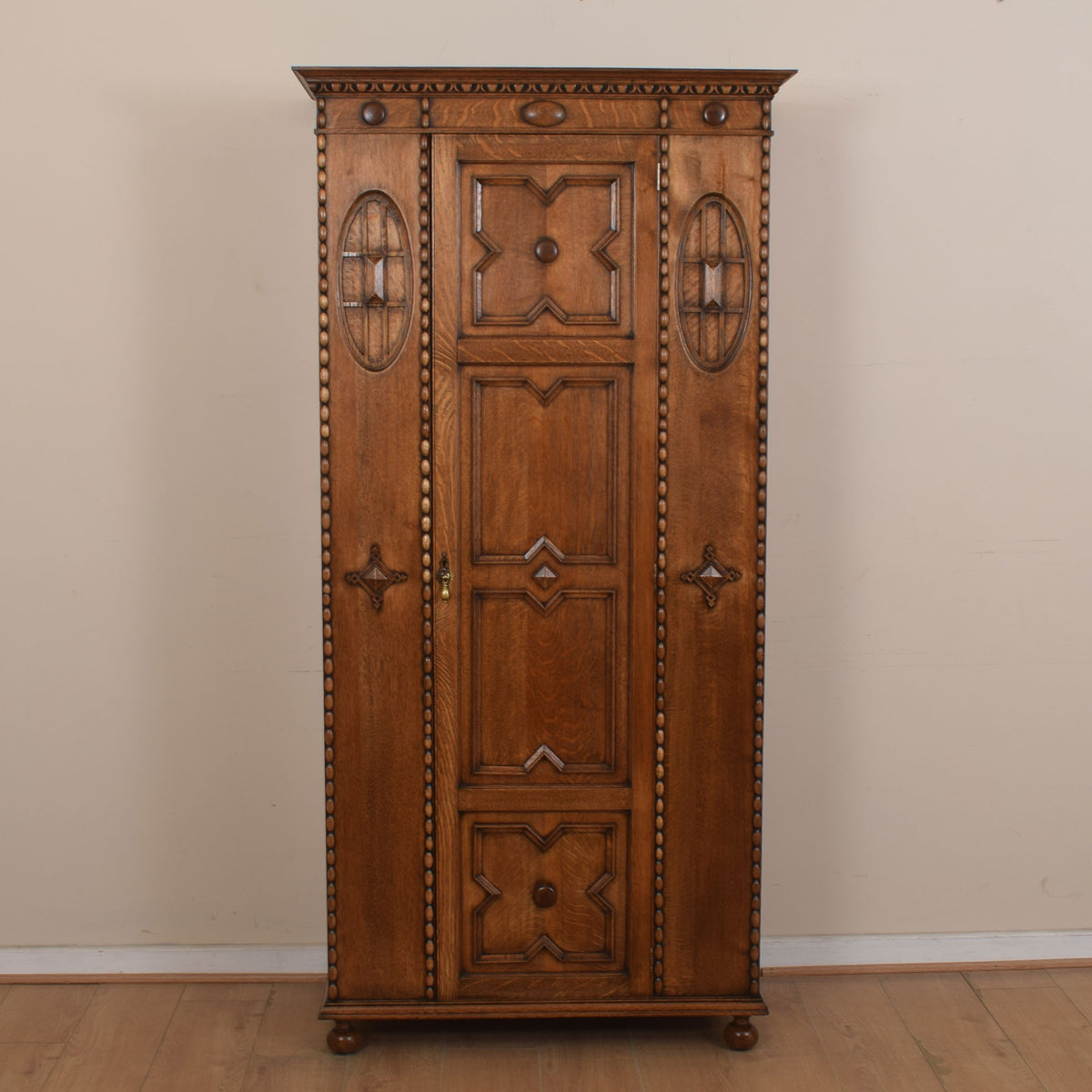 Vintage Solid Oak Hallrobe