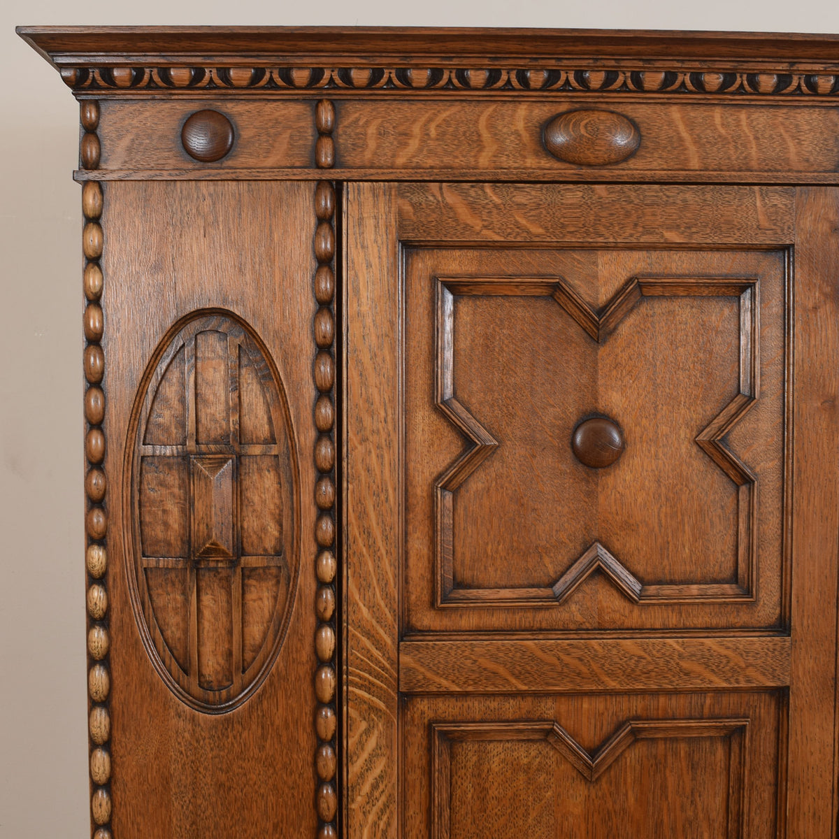 Vintage Solid Oak Hallrobe