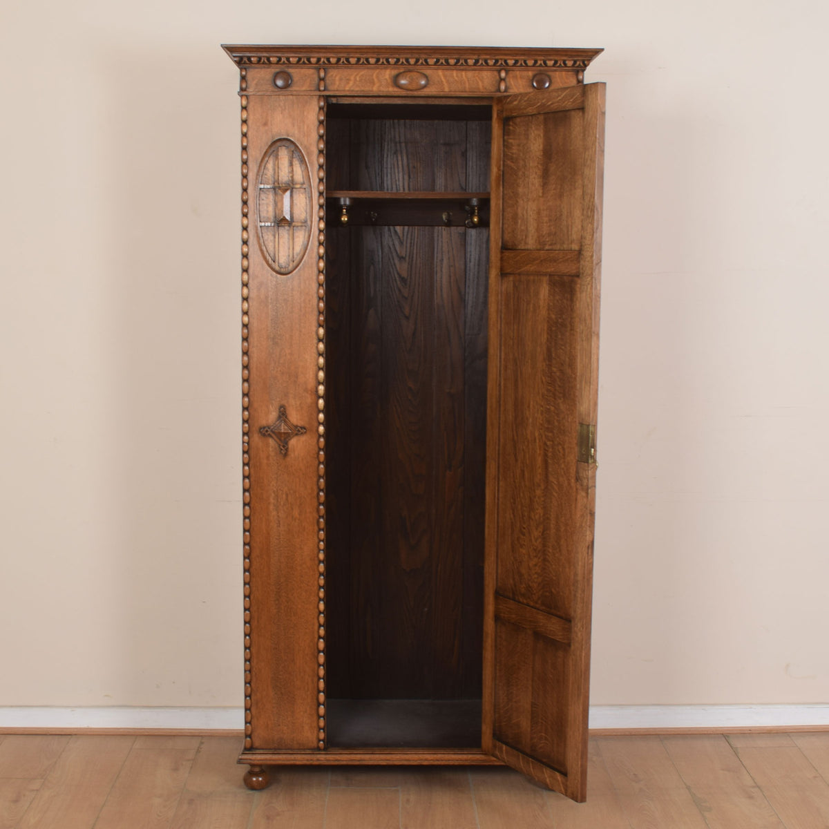 Vintage Solid Oak Hallrobe