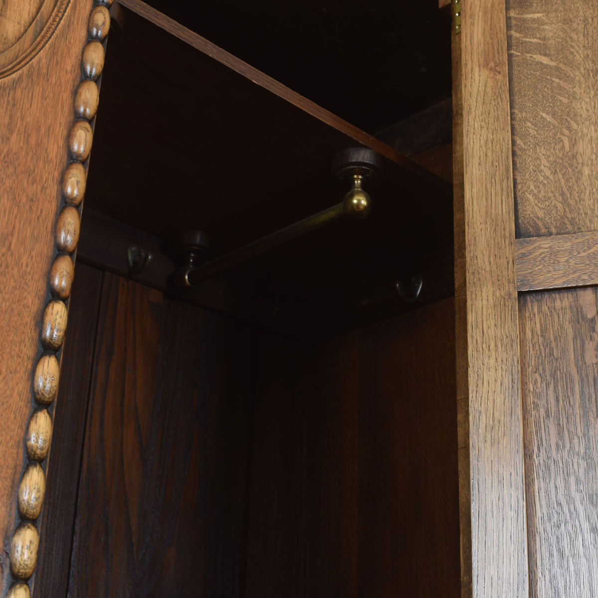 Vintage Solid Oak Hallrobe