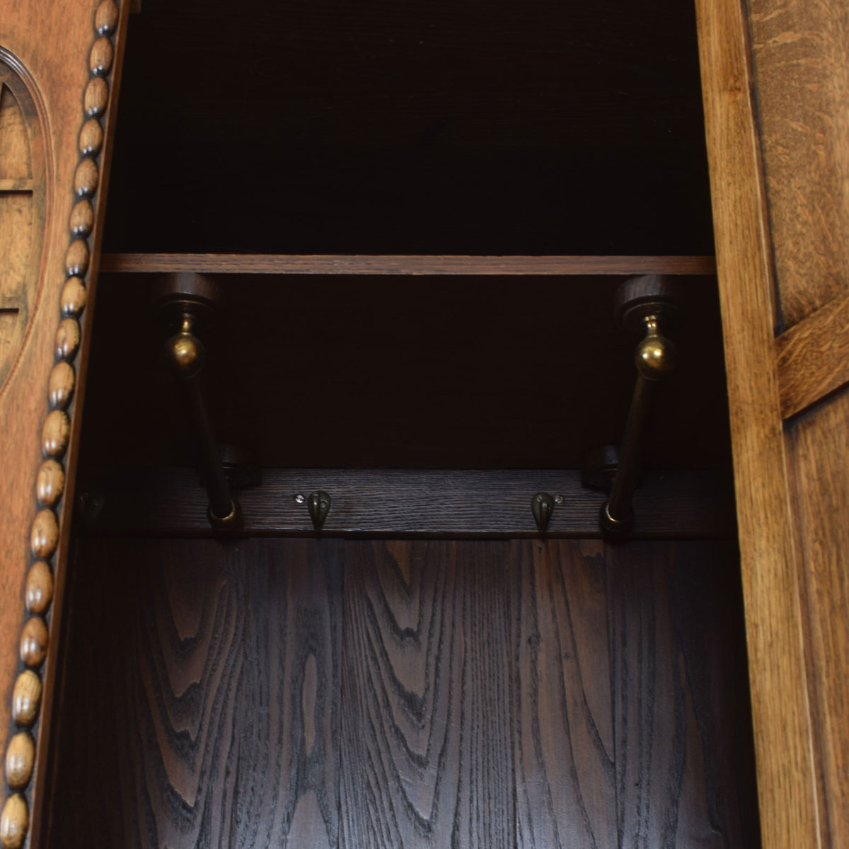 Vintage Solid Oak Hallrobe