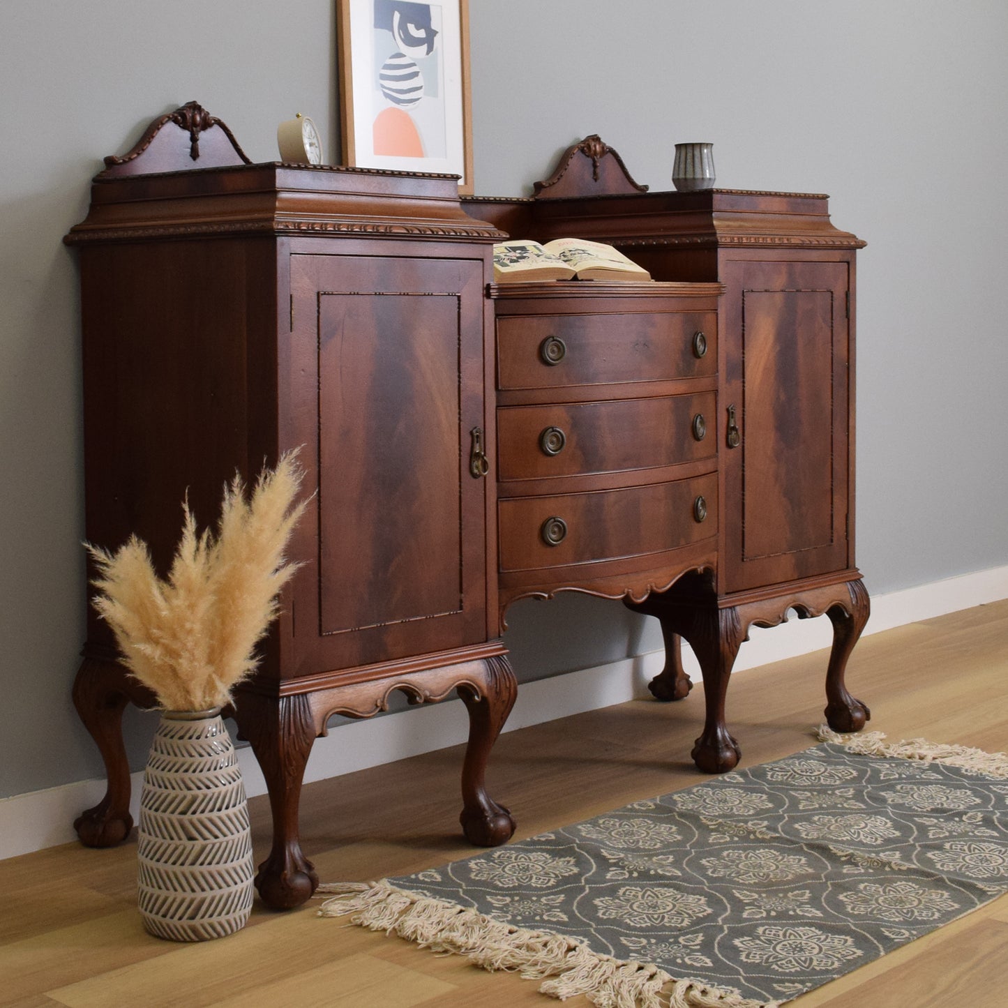 Carved Mahogany Sideboard