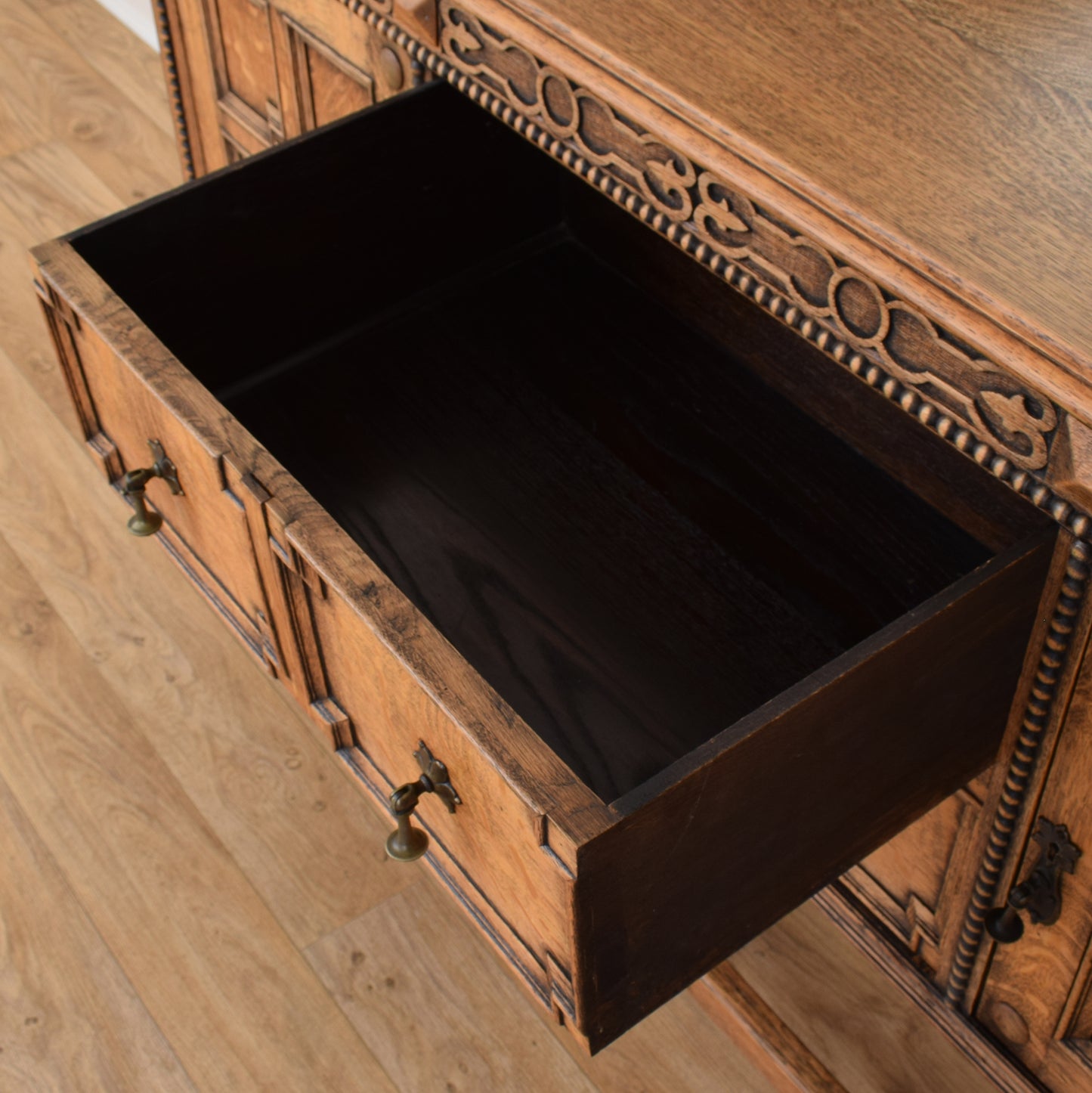 Antique Oak Mirrored Sideboard