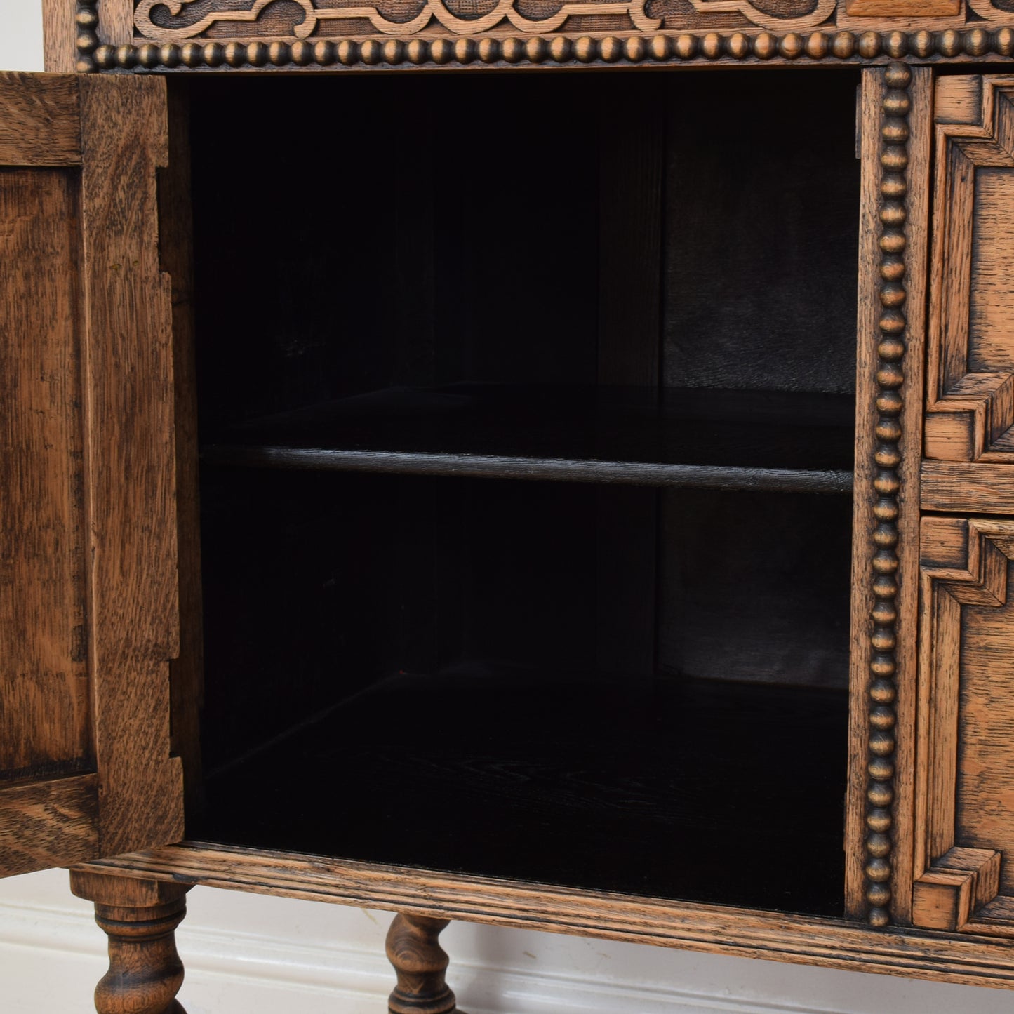 Antique Oak Mirrored Sideboard