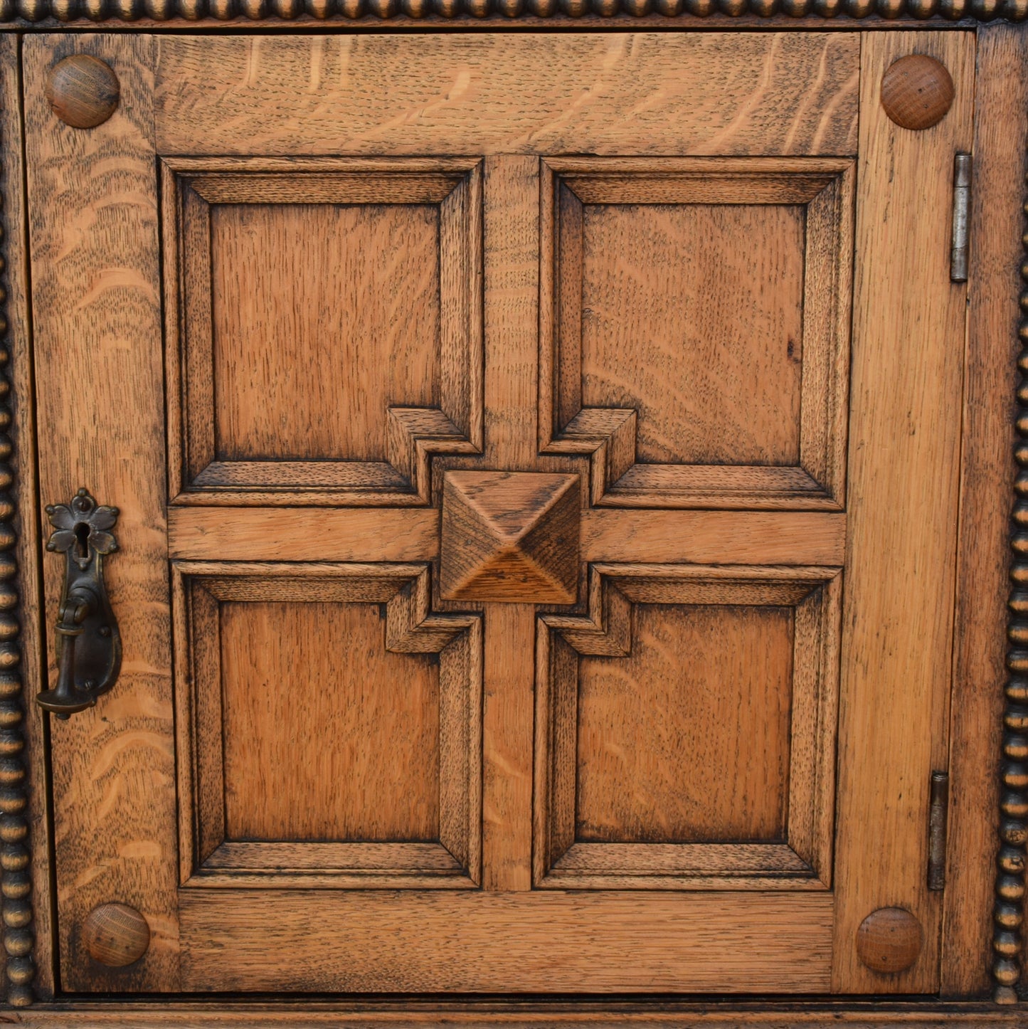 Antique Oak Mirrored Sideboard