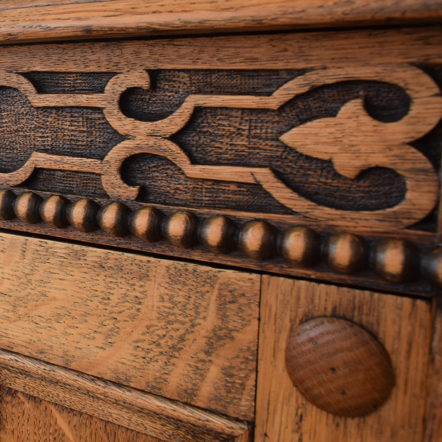 Antique Oak Mirrored Sideboard