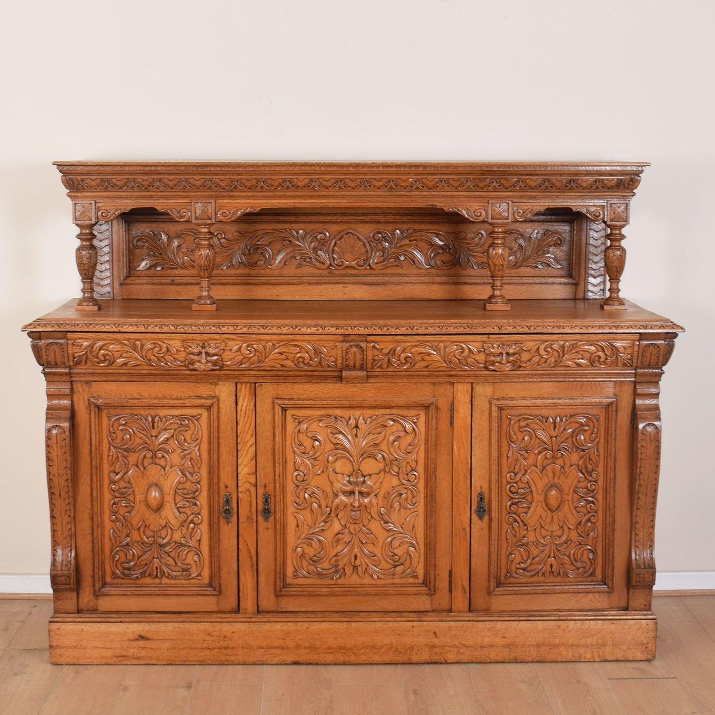 Solid Oak Large Greenman Sideboard