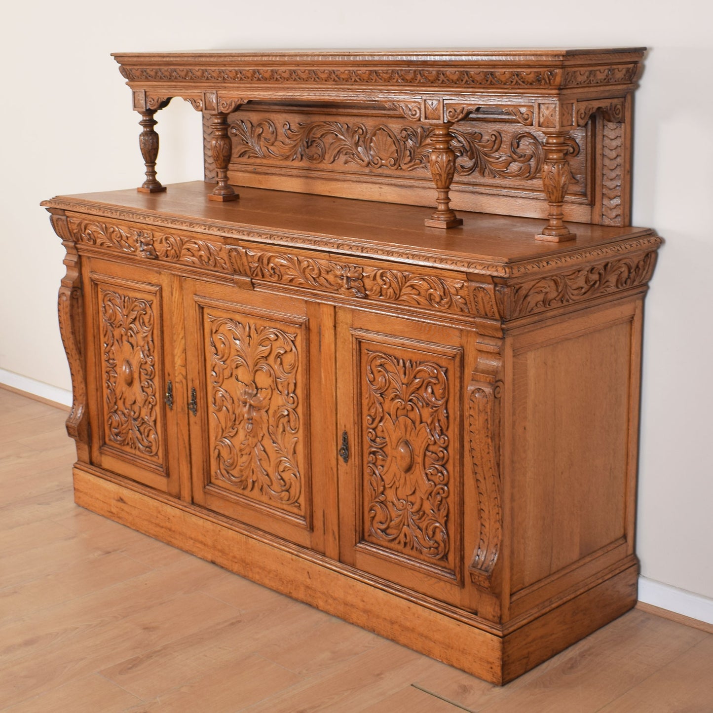 Solid Oak Large Greenman Sideboard