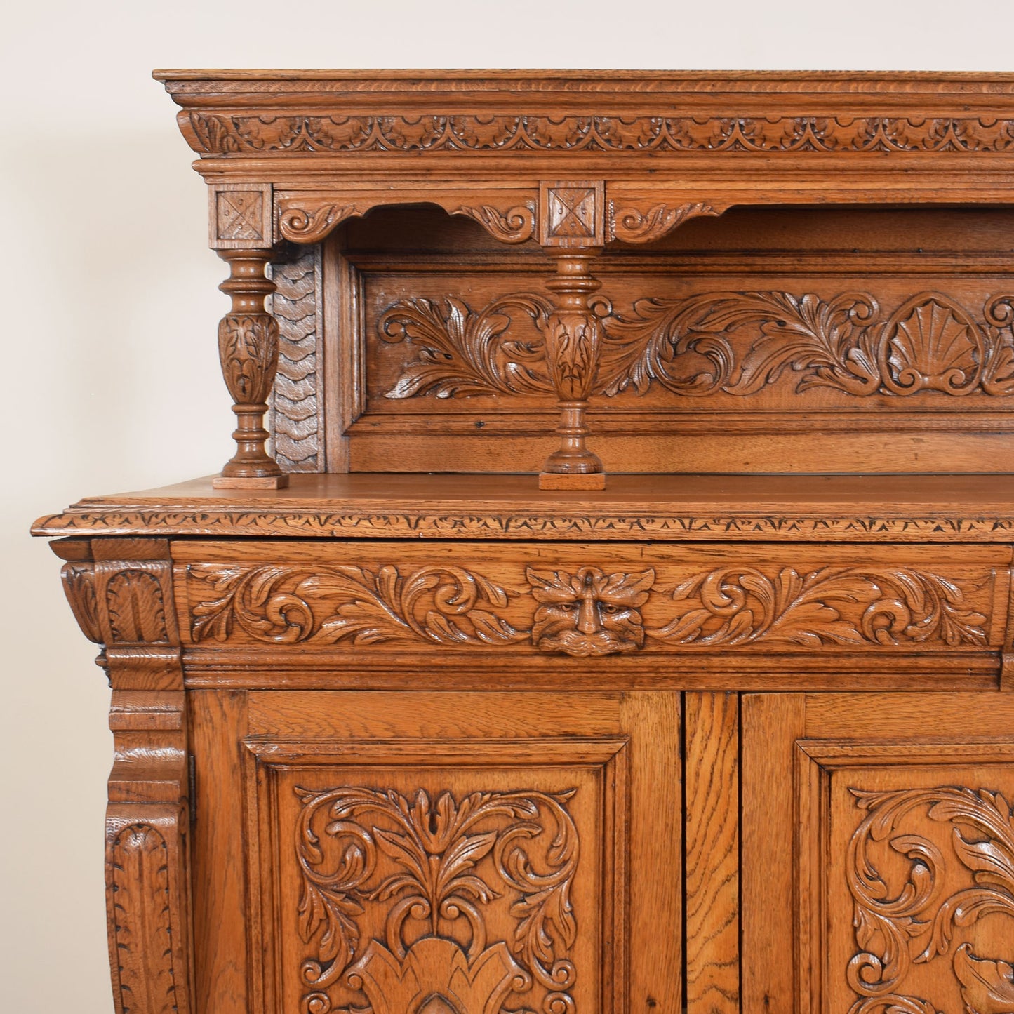 Solid Oak Large Greenman Sideboard