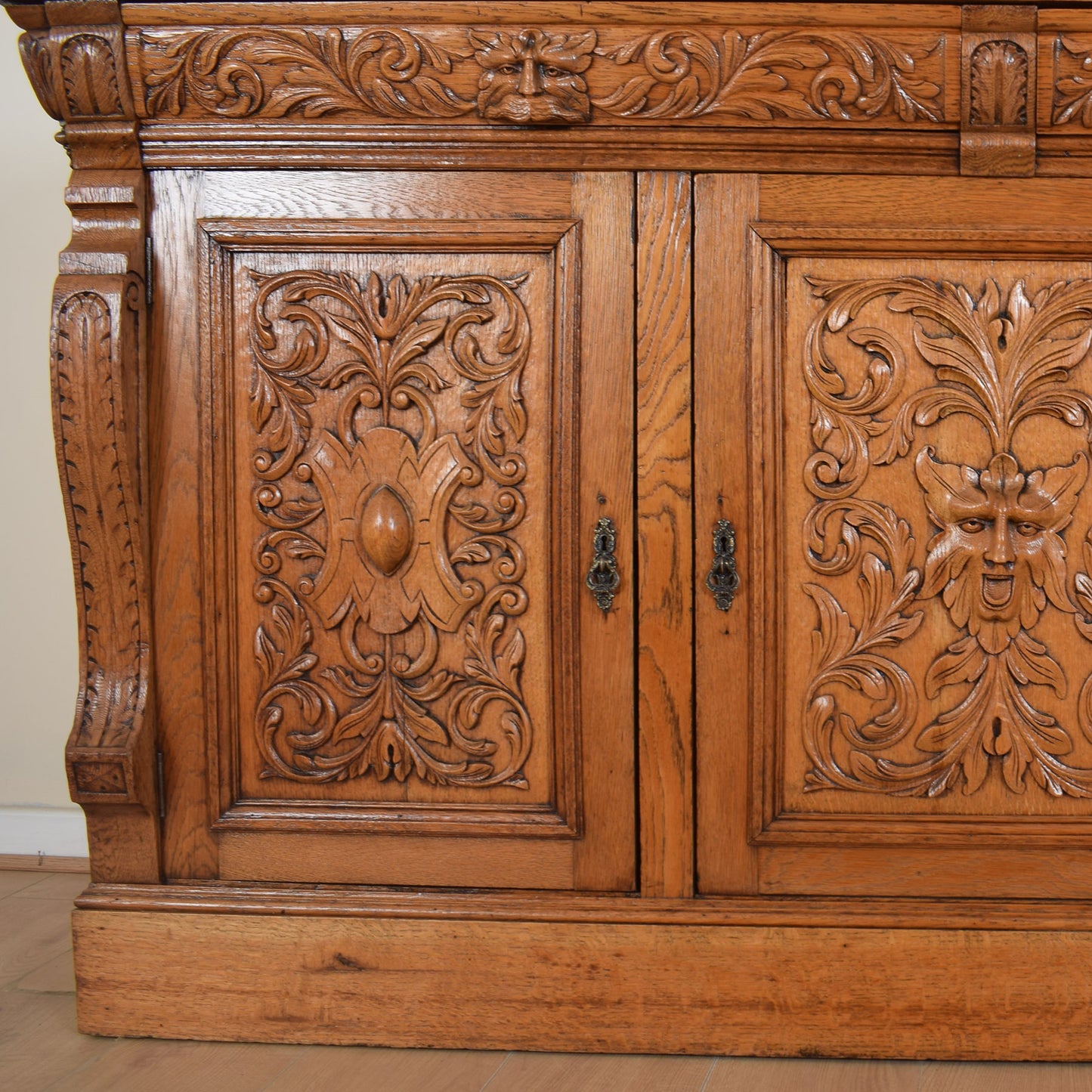 Solid Oak Large Greenman Sideboard