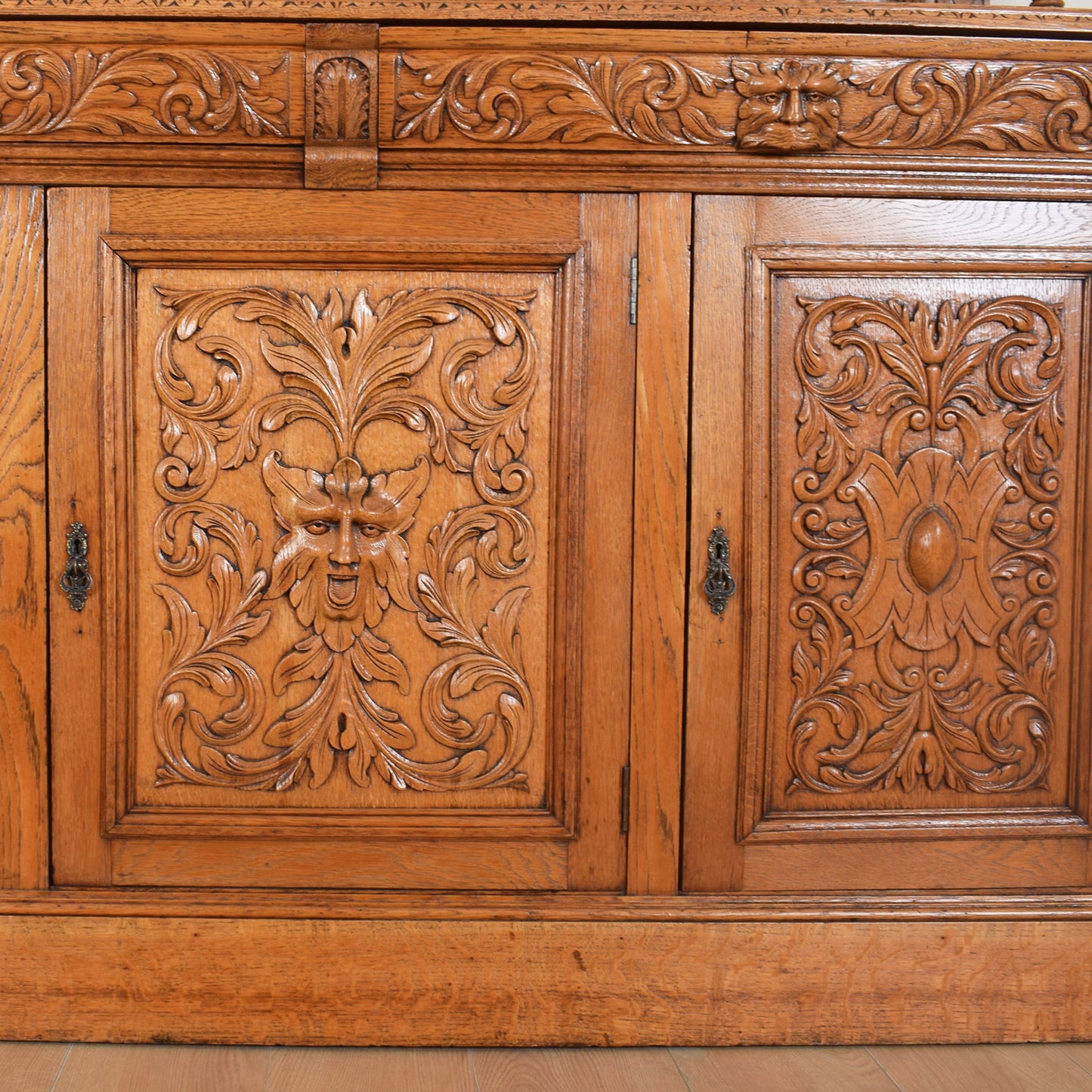 Solid Oak Large Greenman Sideboard