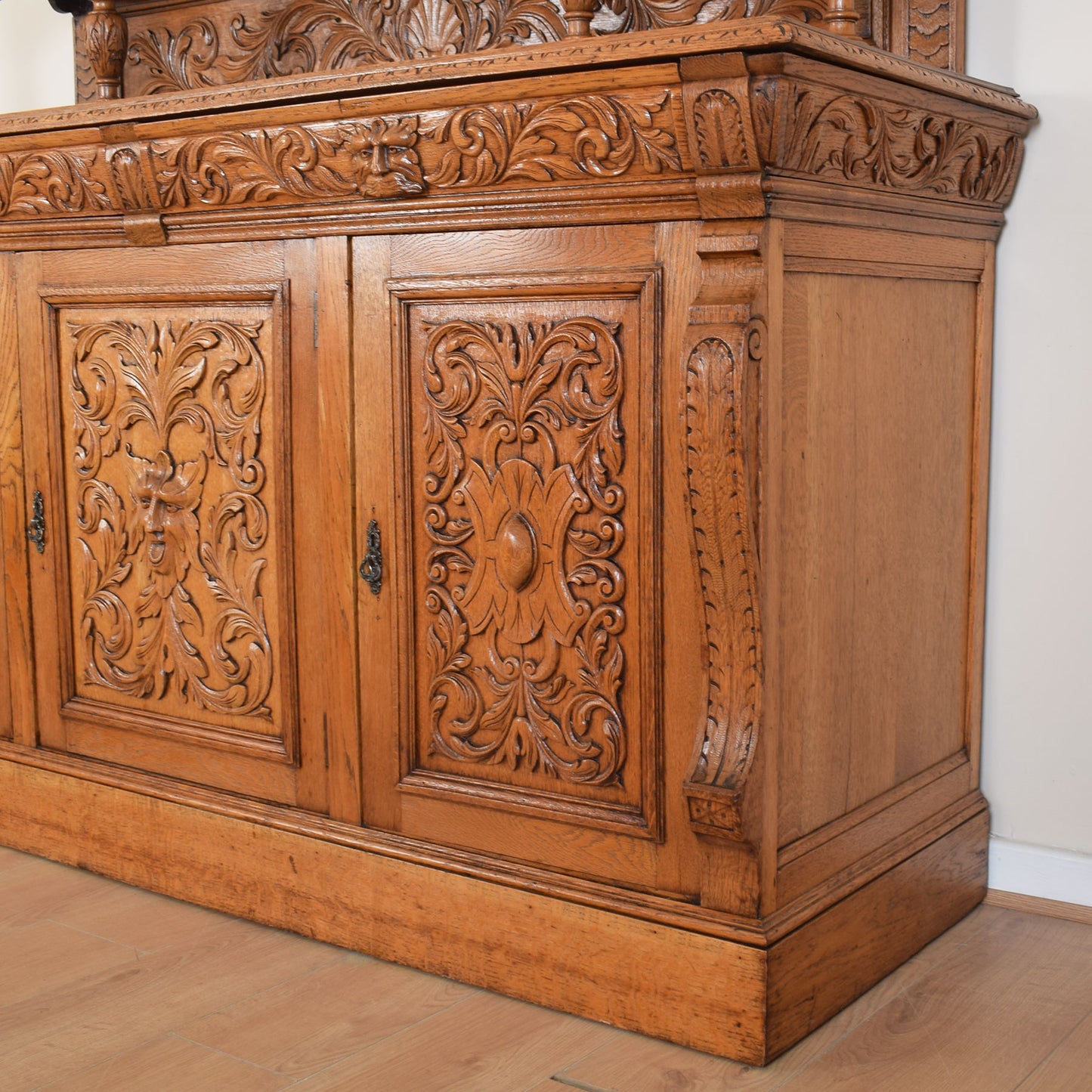 Solid Oak Large Greenman Sideboard