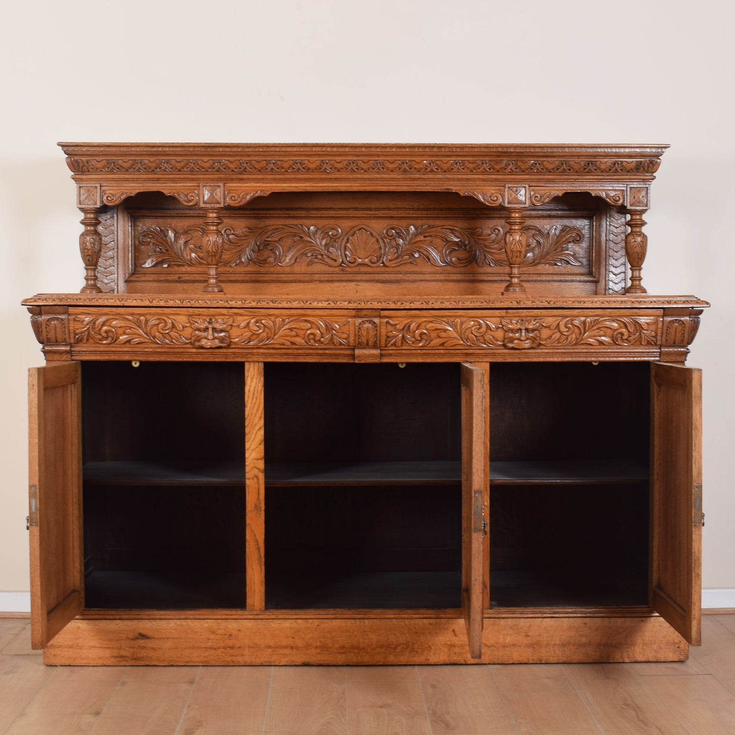 Solid Oak Large Greenman Sideboard