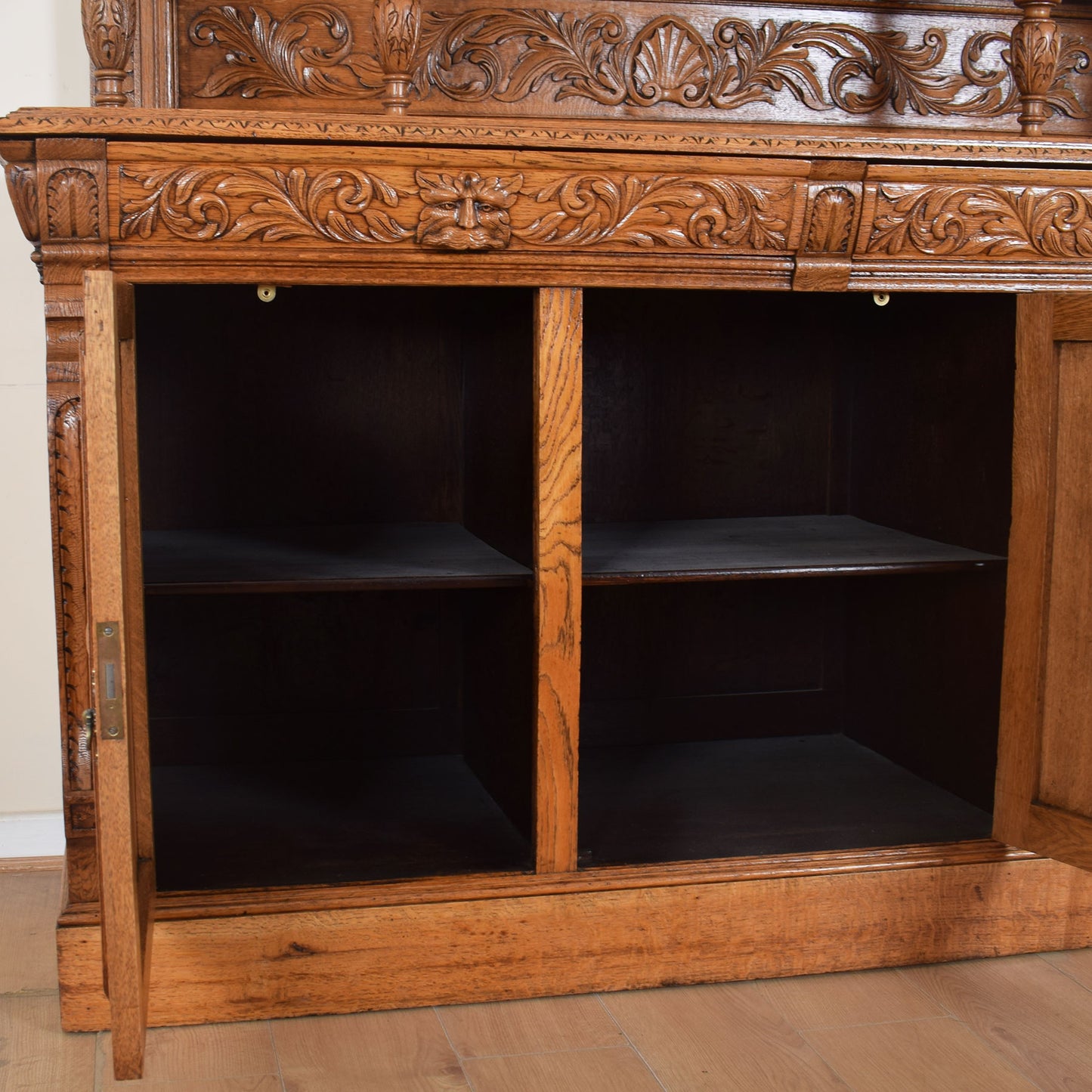 Solid Oak Large Greenman Sideboard