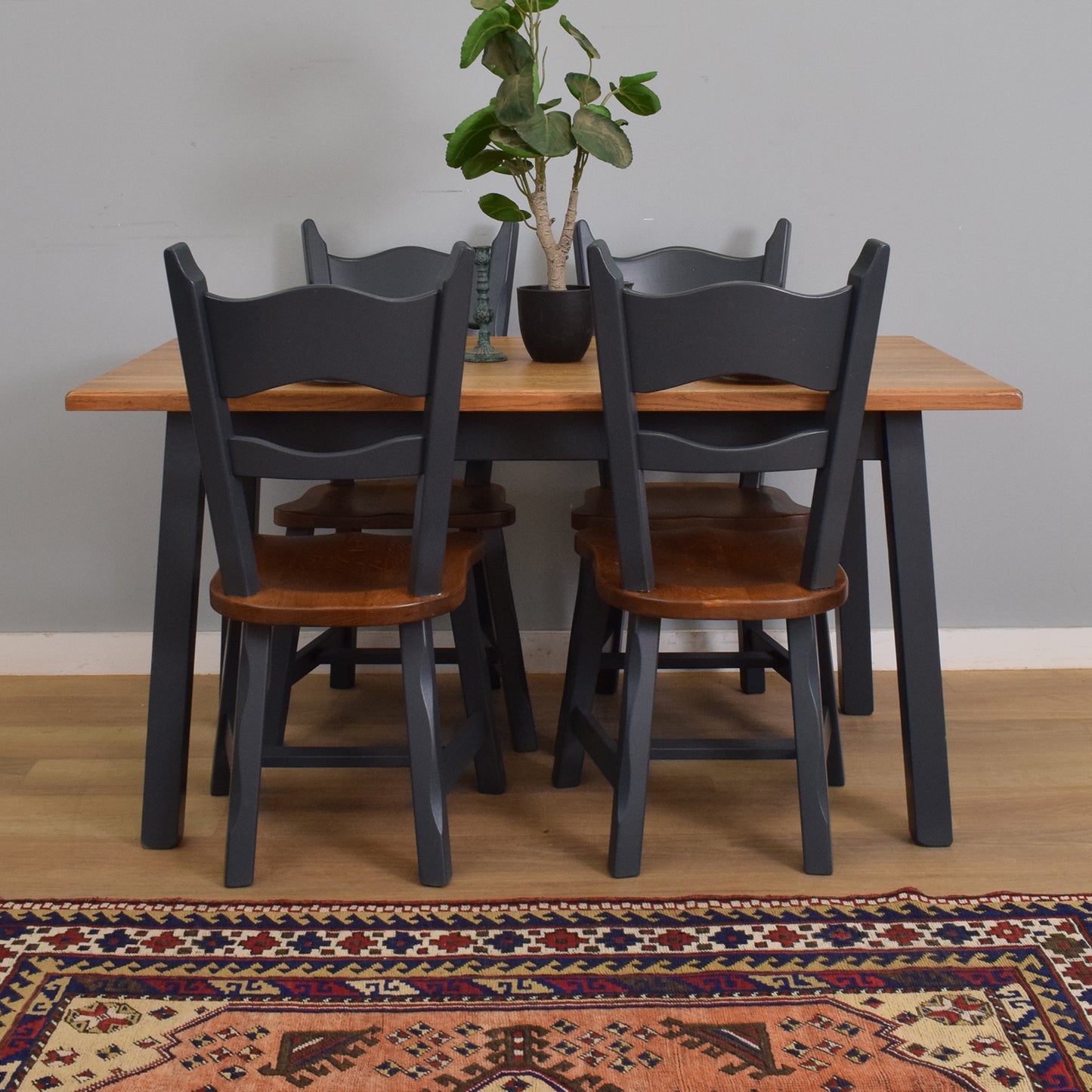 Painted Table and Four Chairs