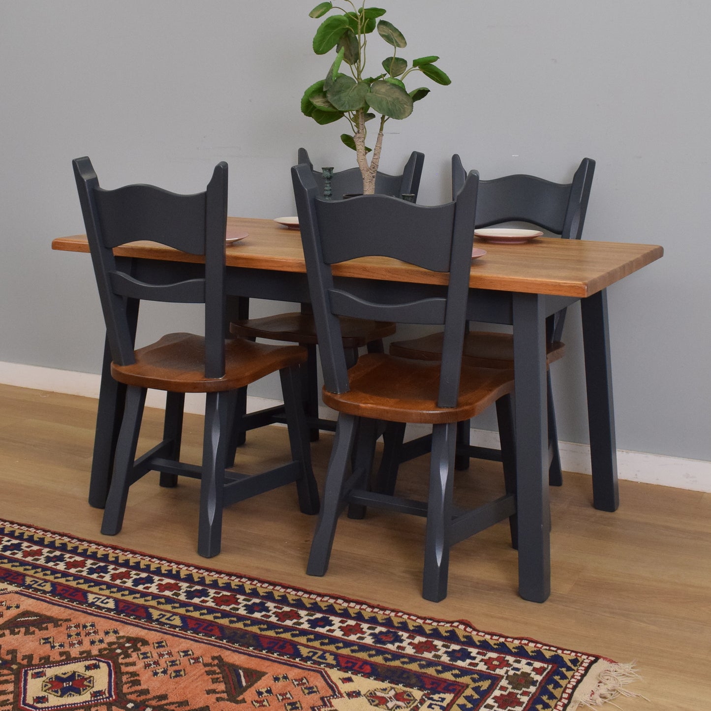Painted Table and Four Chairs