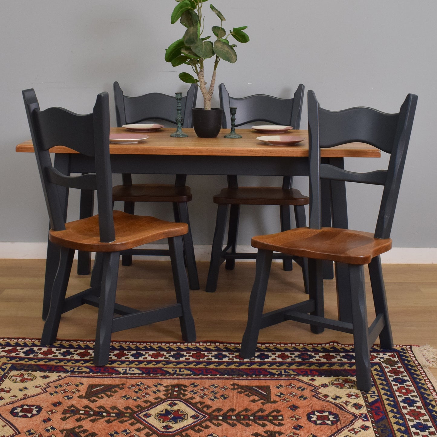 Painted Table and Four Chairs