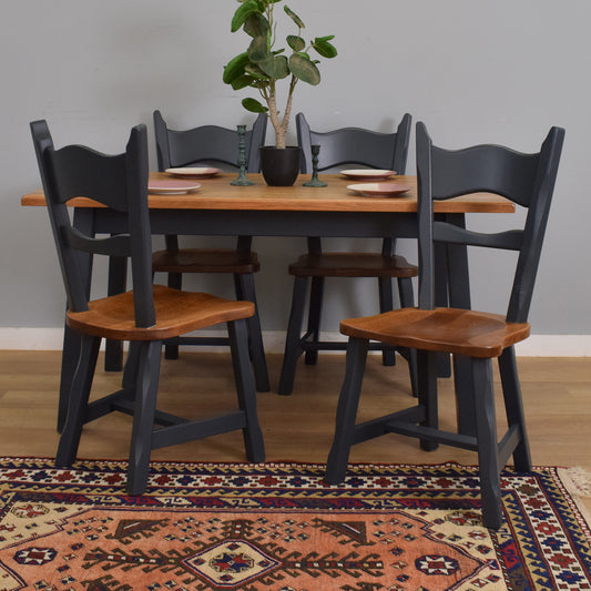 Painted Table and Four Chairs