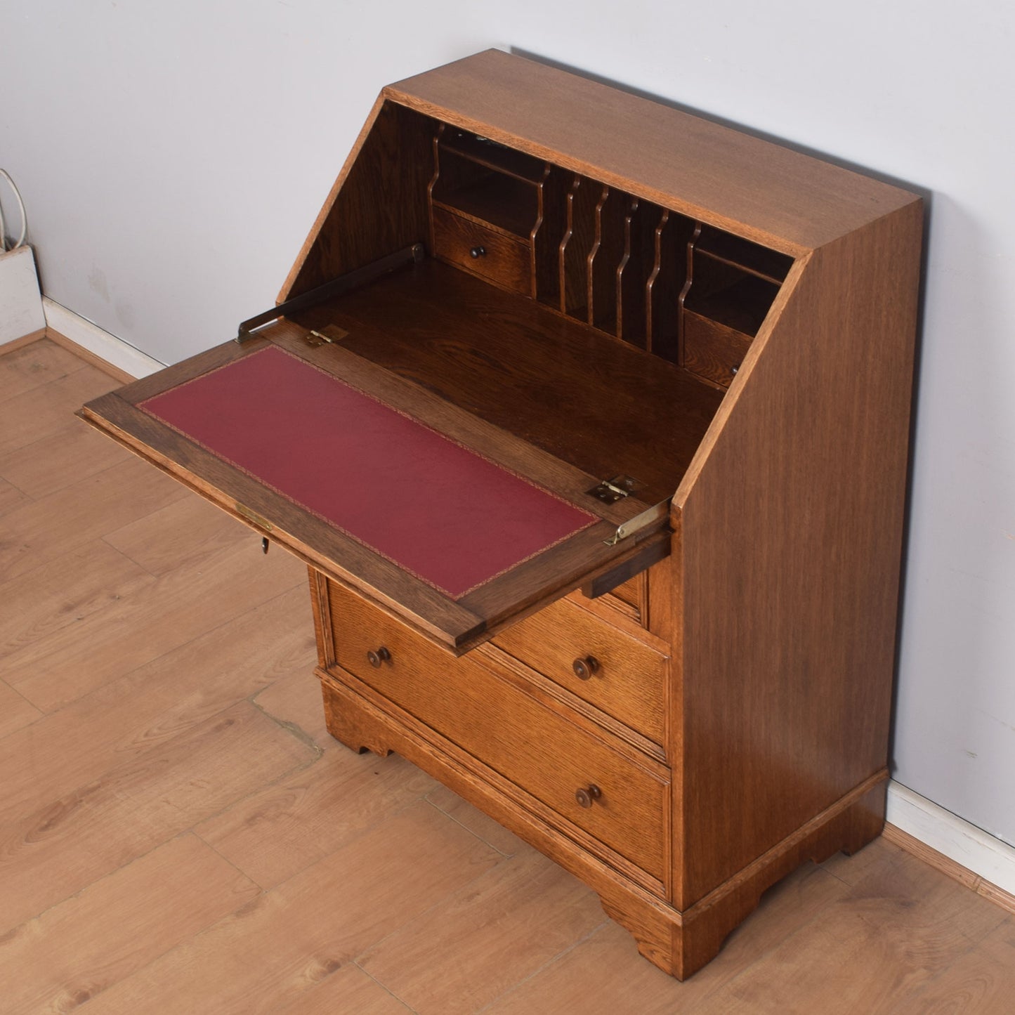 Oak Linenfold Bureau