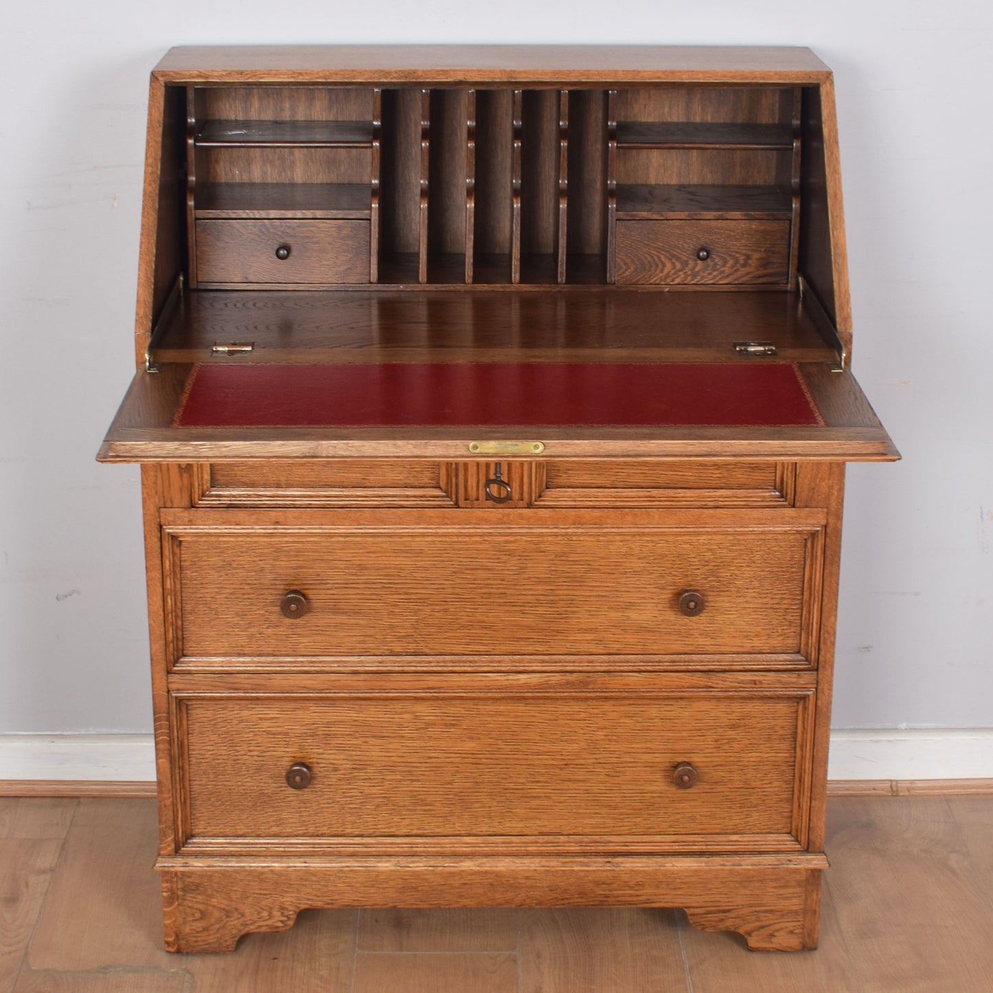 Oak Linenfold Bureau