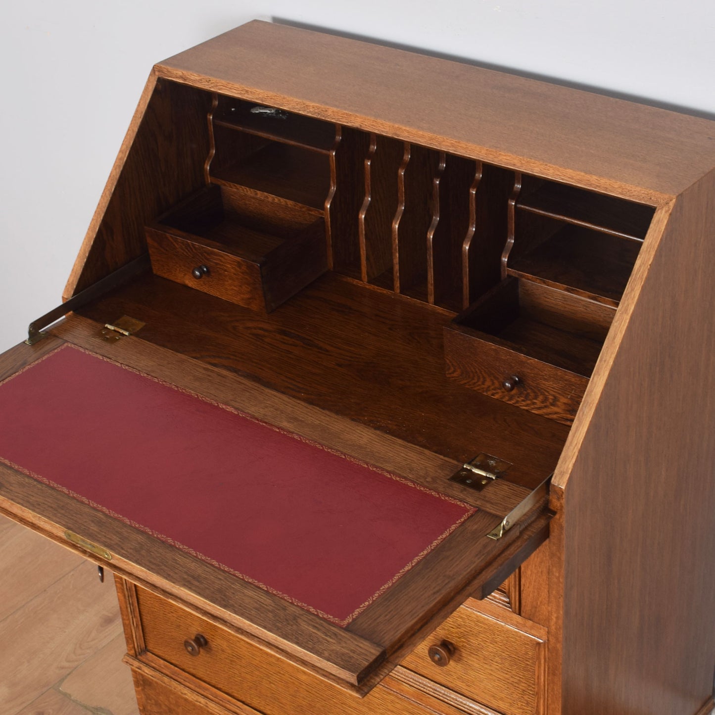 Oak Linenfold Bureau