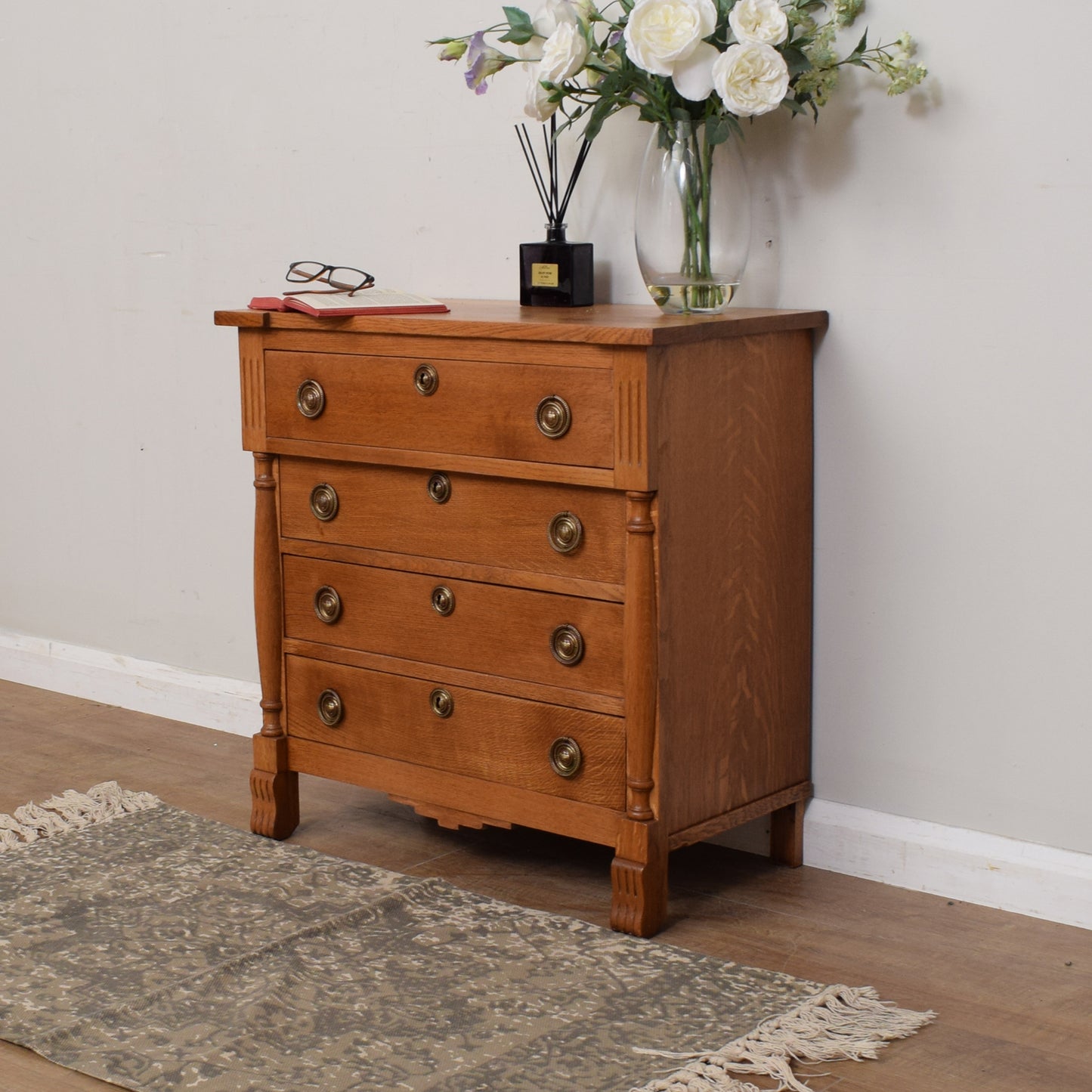 Vintage Oak Chest Of Dawers