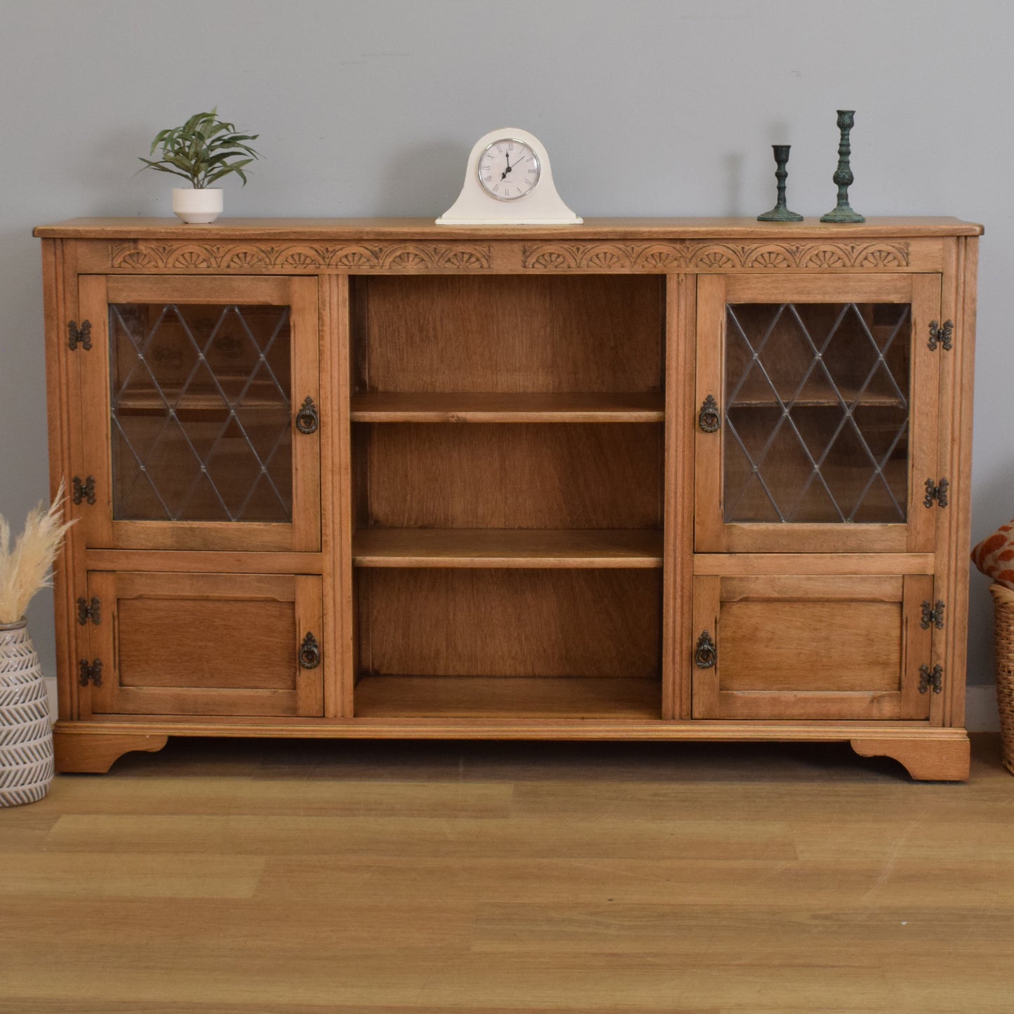 Large Glazed Bookcase Cabinet