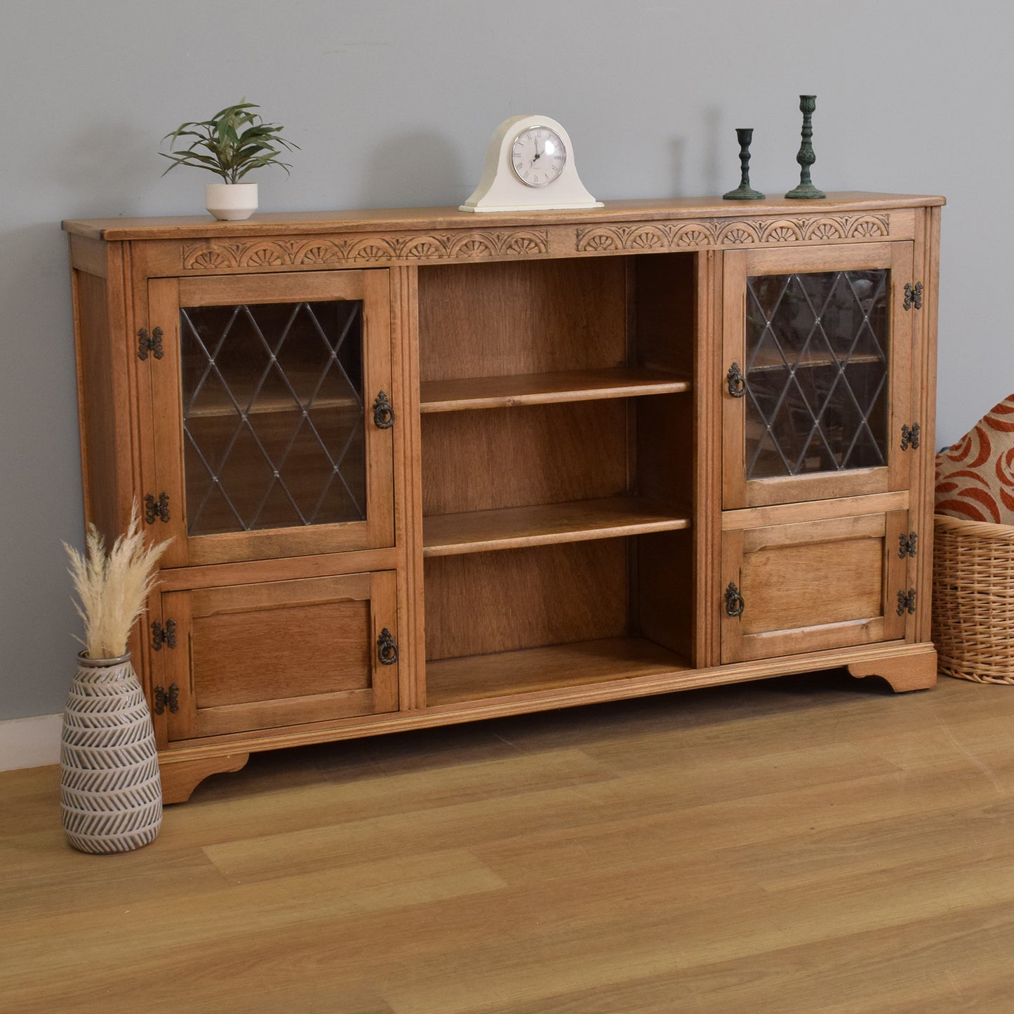 Large Glazed Bookcase Cabinet