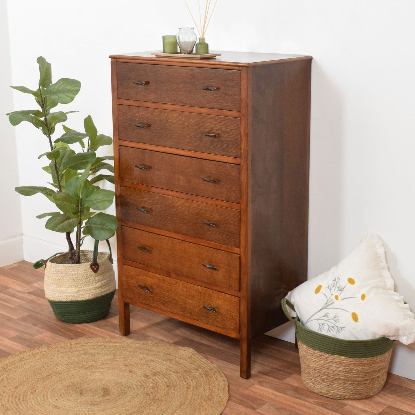 Restored Oak Chest of Drawers