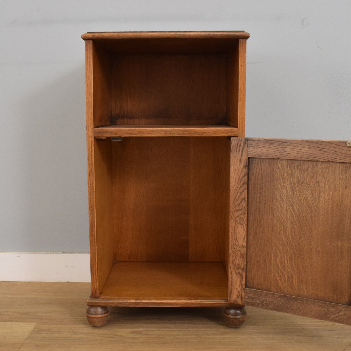 Pair of Restored Oak Linenfold Bedsides