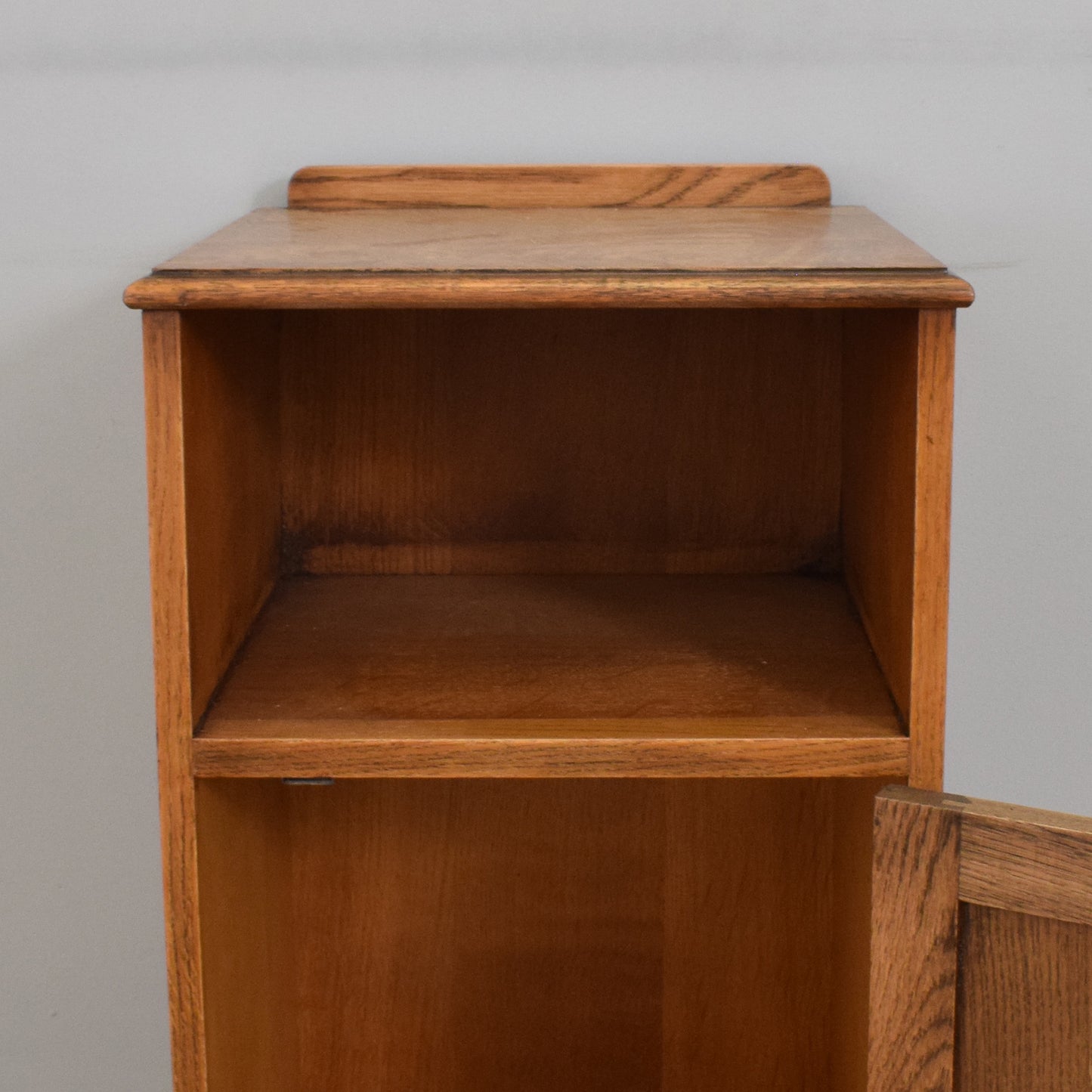 Pair of Restored Oak Linenfold Bedsides