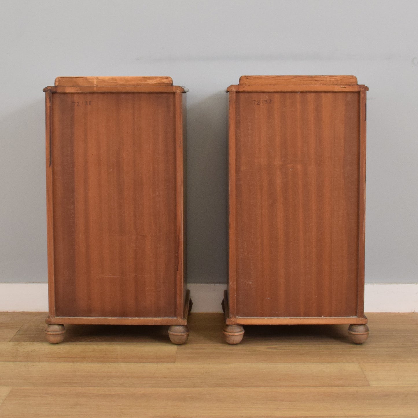 Pair of Restored Oak Linenfold Bedsides