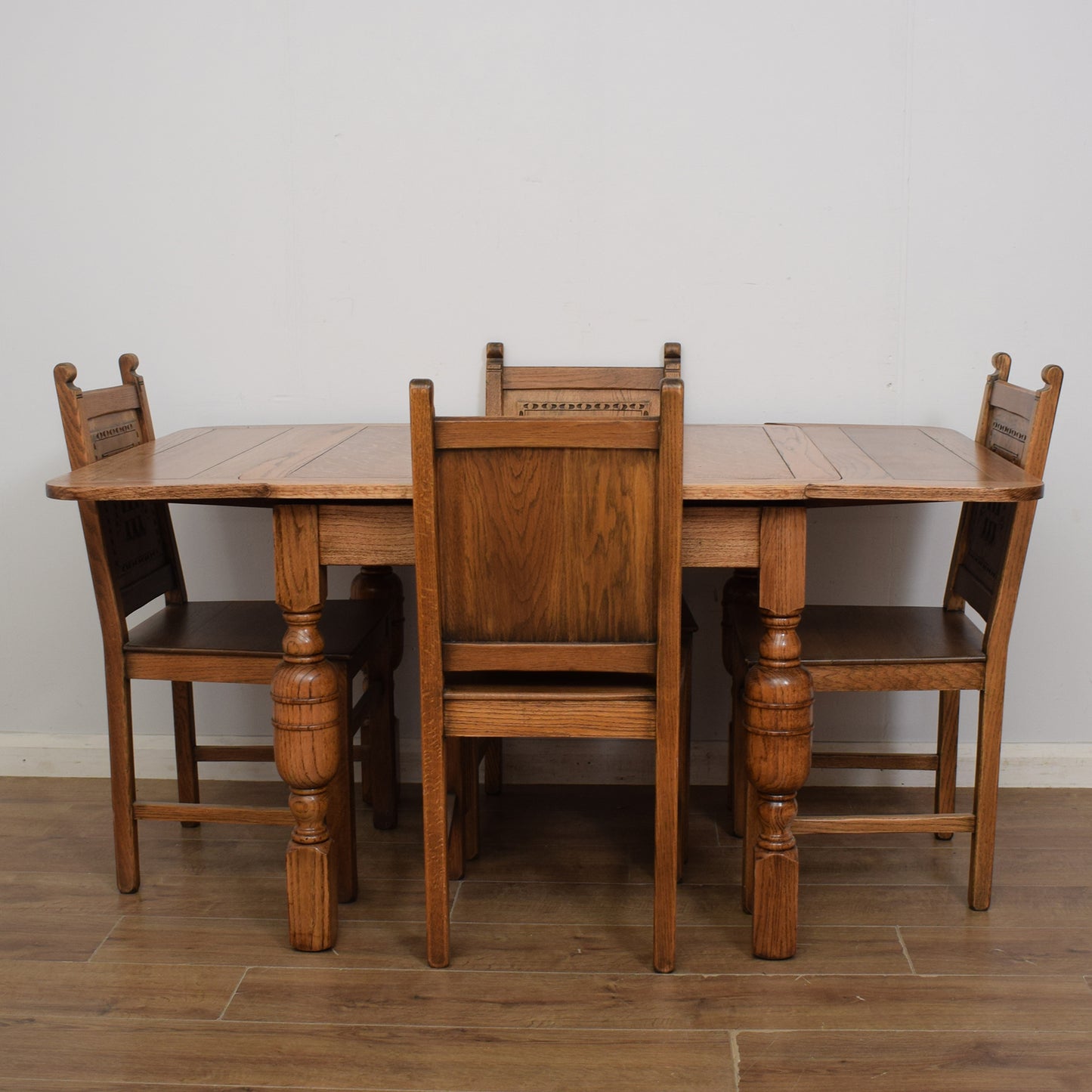 Vintage Draw Leaf Table And Four Chairs