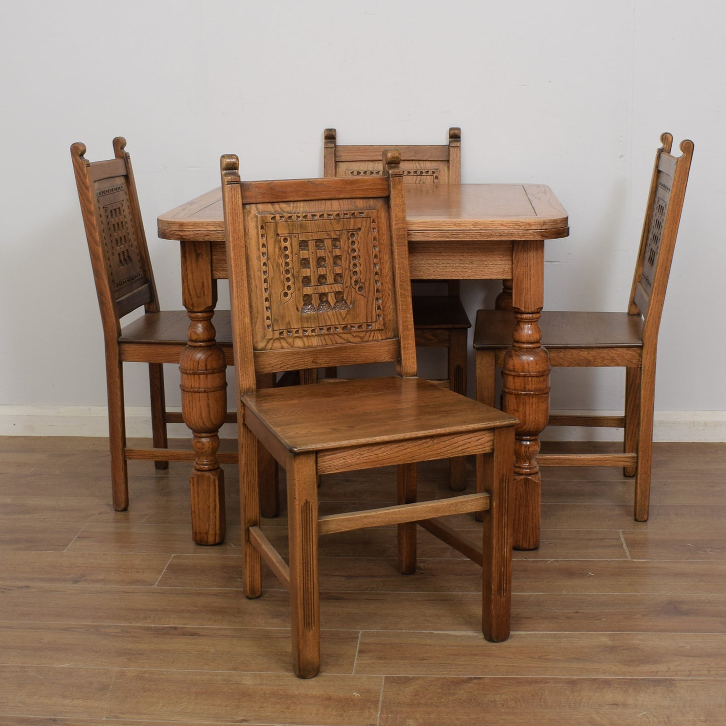 Vintage Draw Leaf Table And Four Chairs