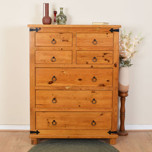 Large Pine Chest Of Drawers.